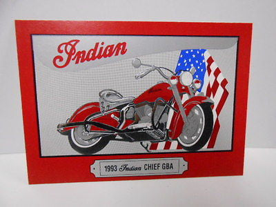 Indian motorcycle embossed numbered promo card 1990