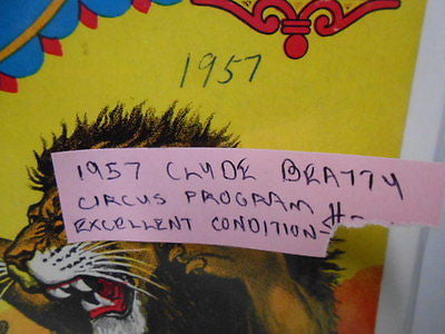 Circus Clyde Beatty rare program from 1957