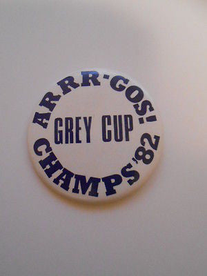 CFL Football Argos Grey Cup champs button 1982