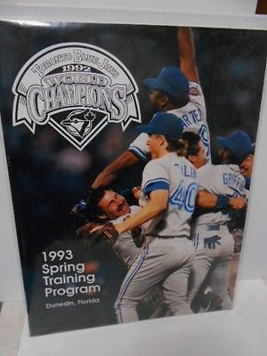 Toronto Blue Jays World Series spring training program 1993