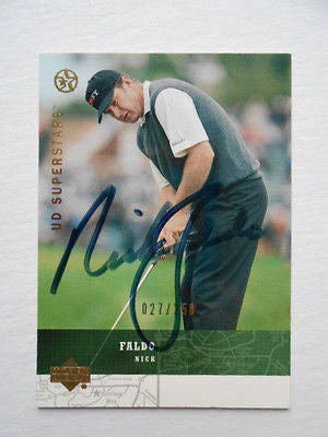 Nick Faldo rare signed in person Golf card sold with COA