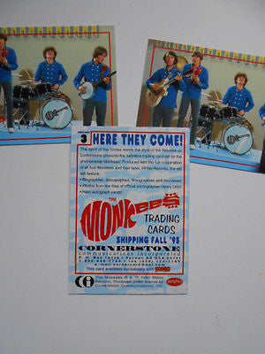 Monkees TV show rare 3 preview cards 1990s