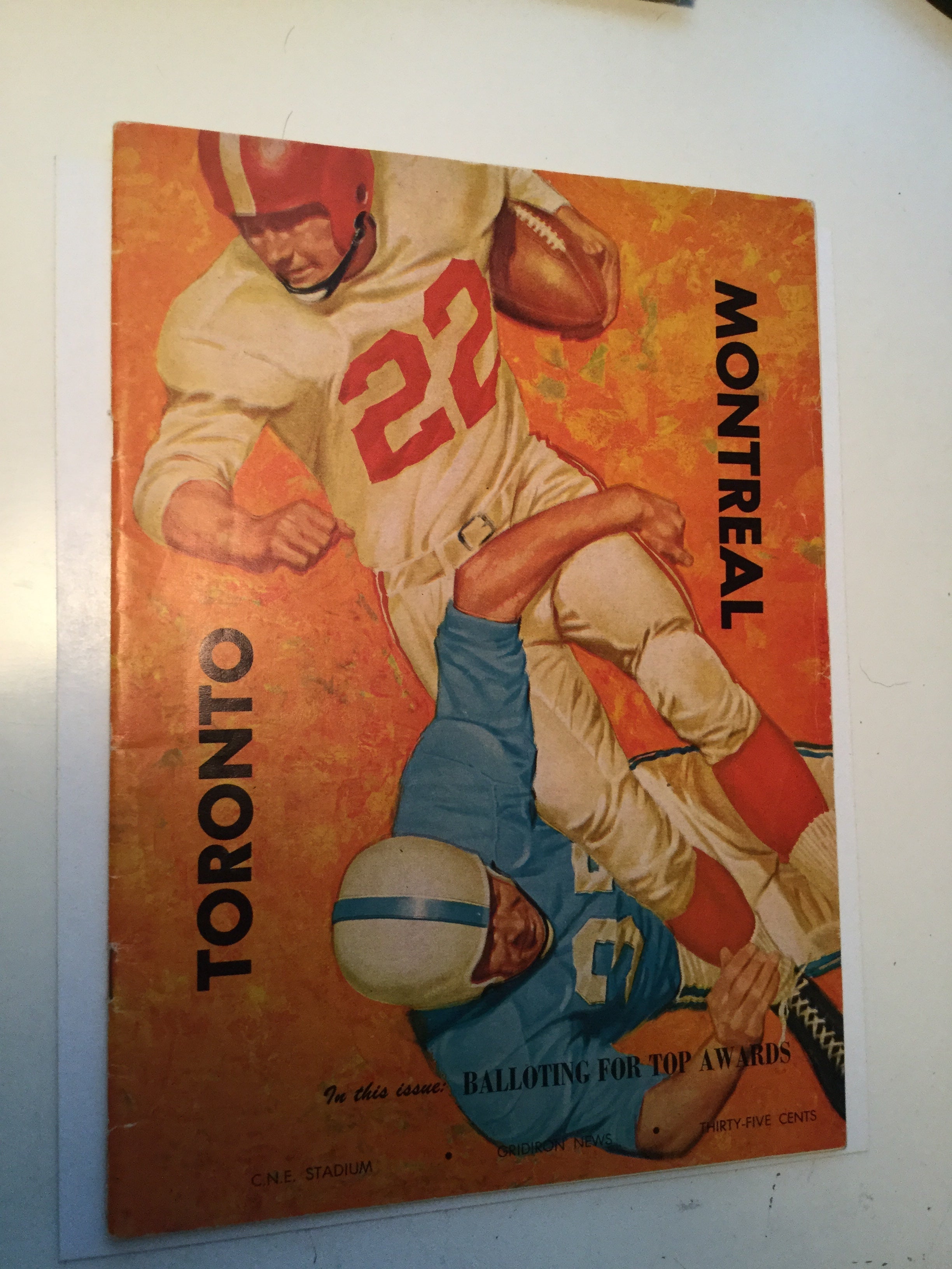 CFL football rare game program Argos vs Montreal 1957