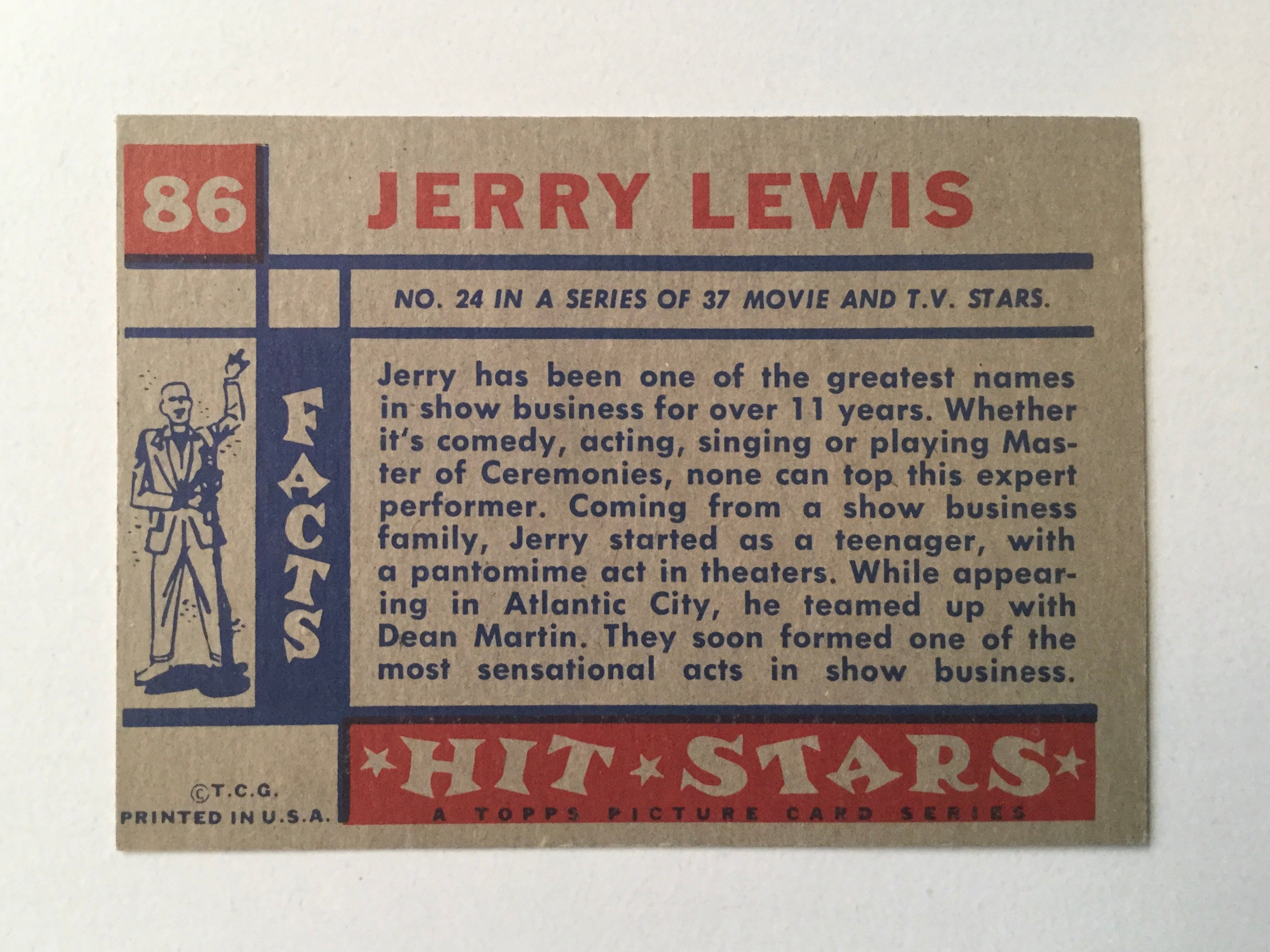 Jerry Lewis Rare signed card with COA