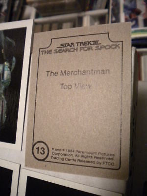 Star Trek 3 movie, ships complete insert cards set 1984