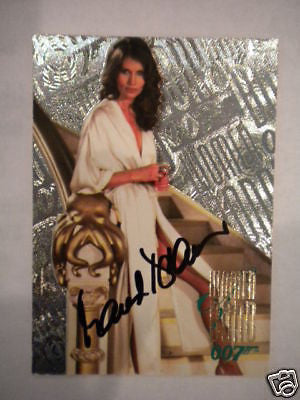 James Bond Maud Adams rare signed card w/ COA