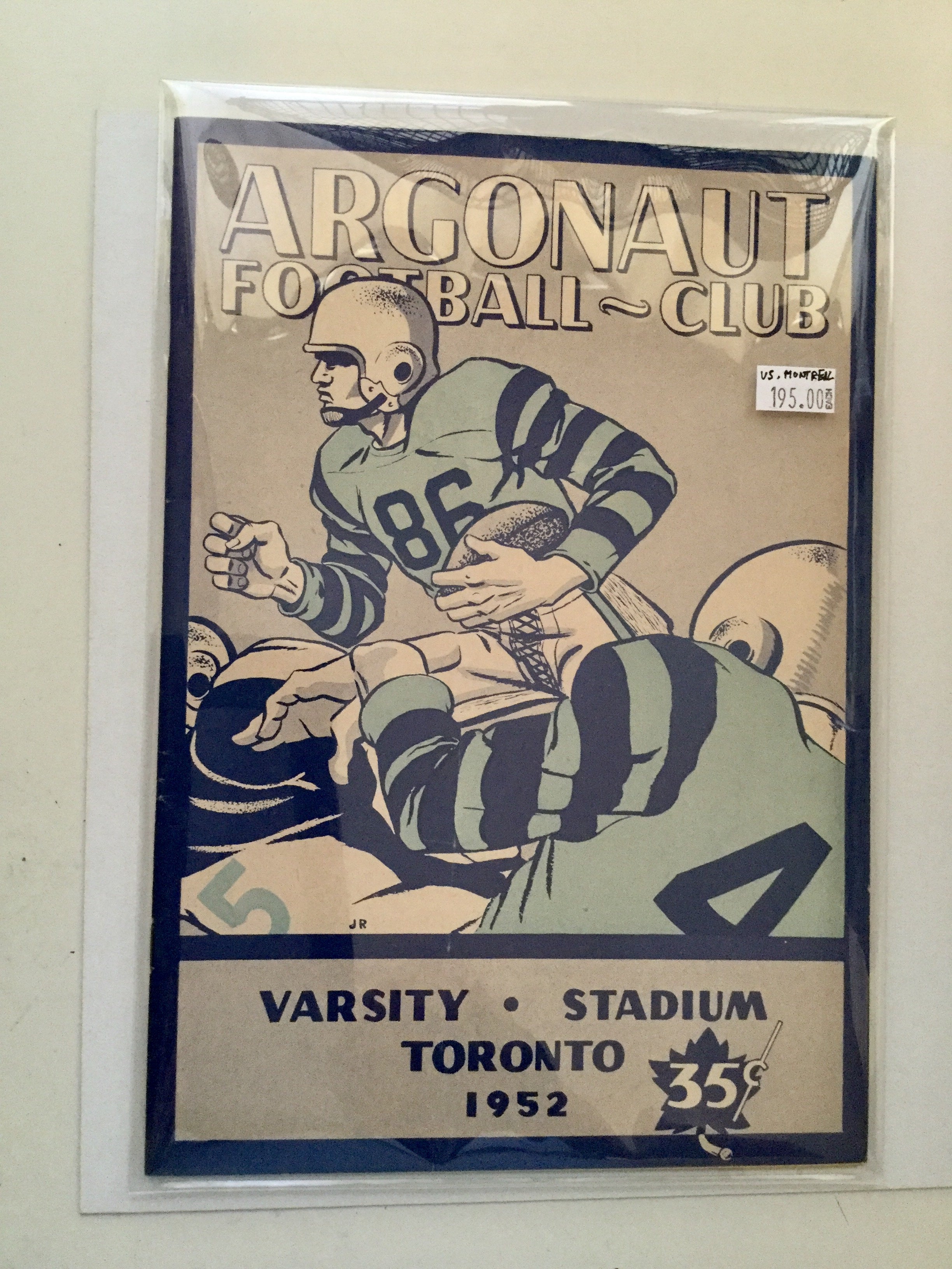 CFL football rare program Argos vs Montreal 1952