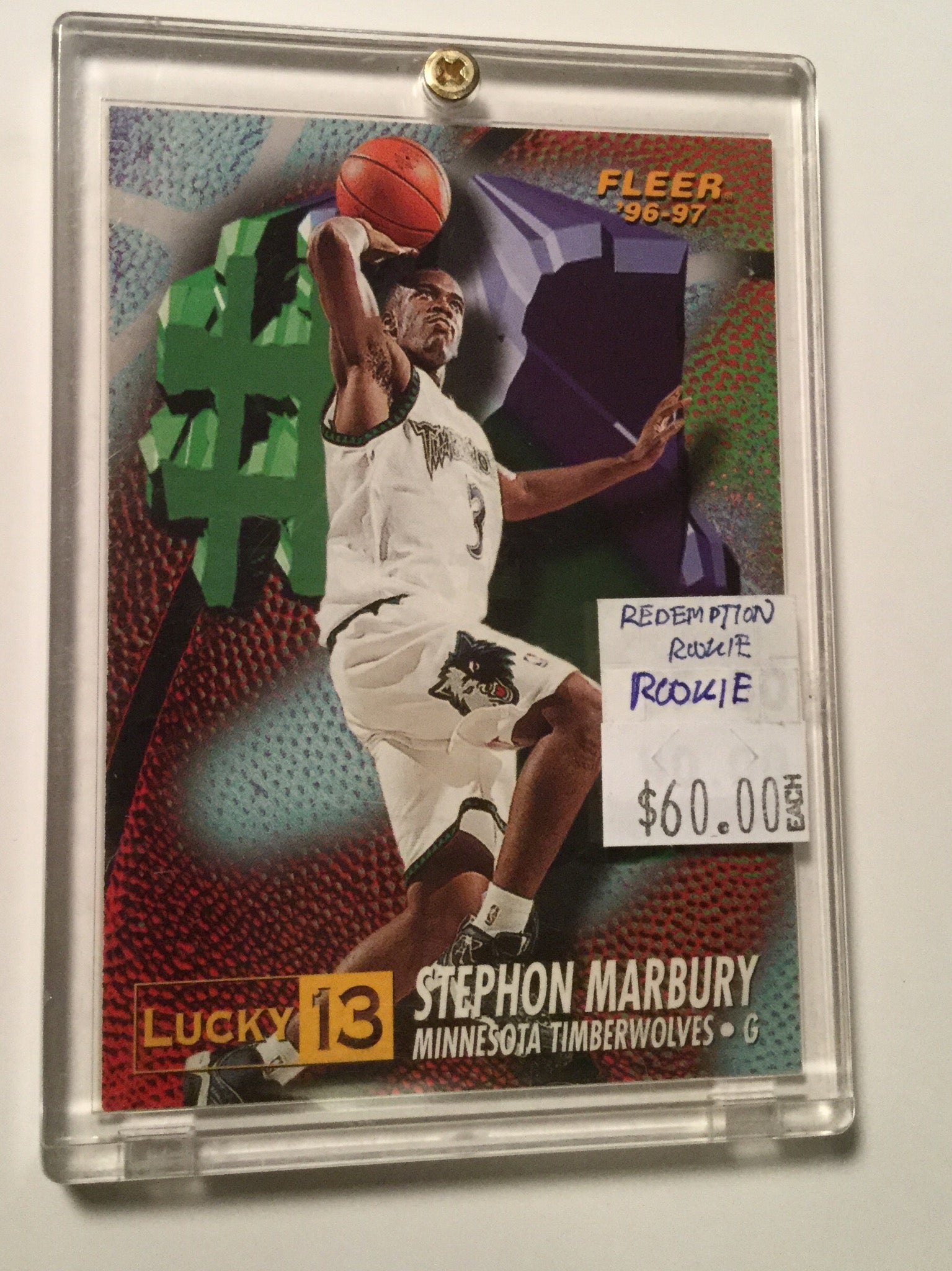 Stephon Marbury Fleer Rare rookie redemption NBA card