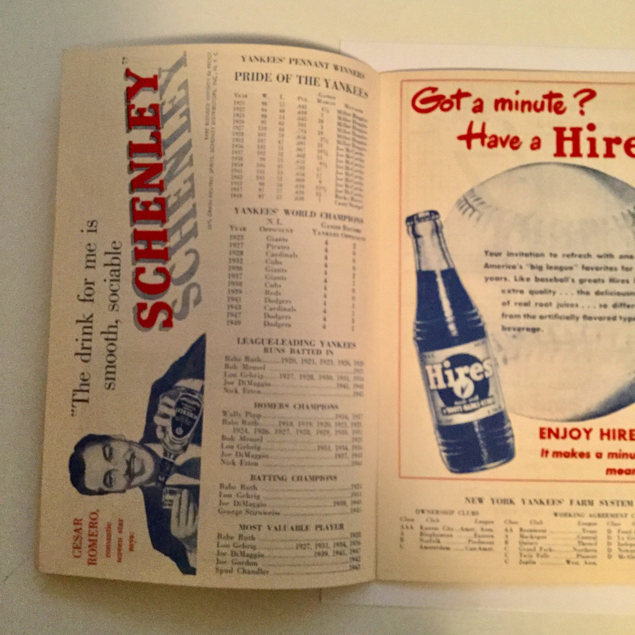 New York Yankees baseball program 1950