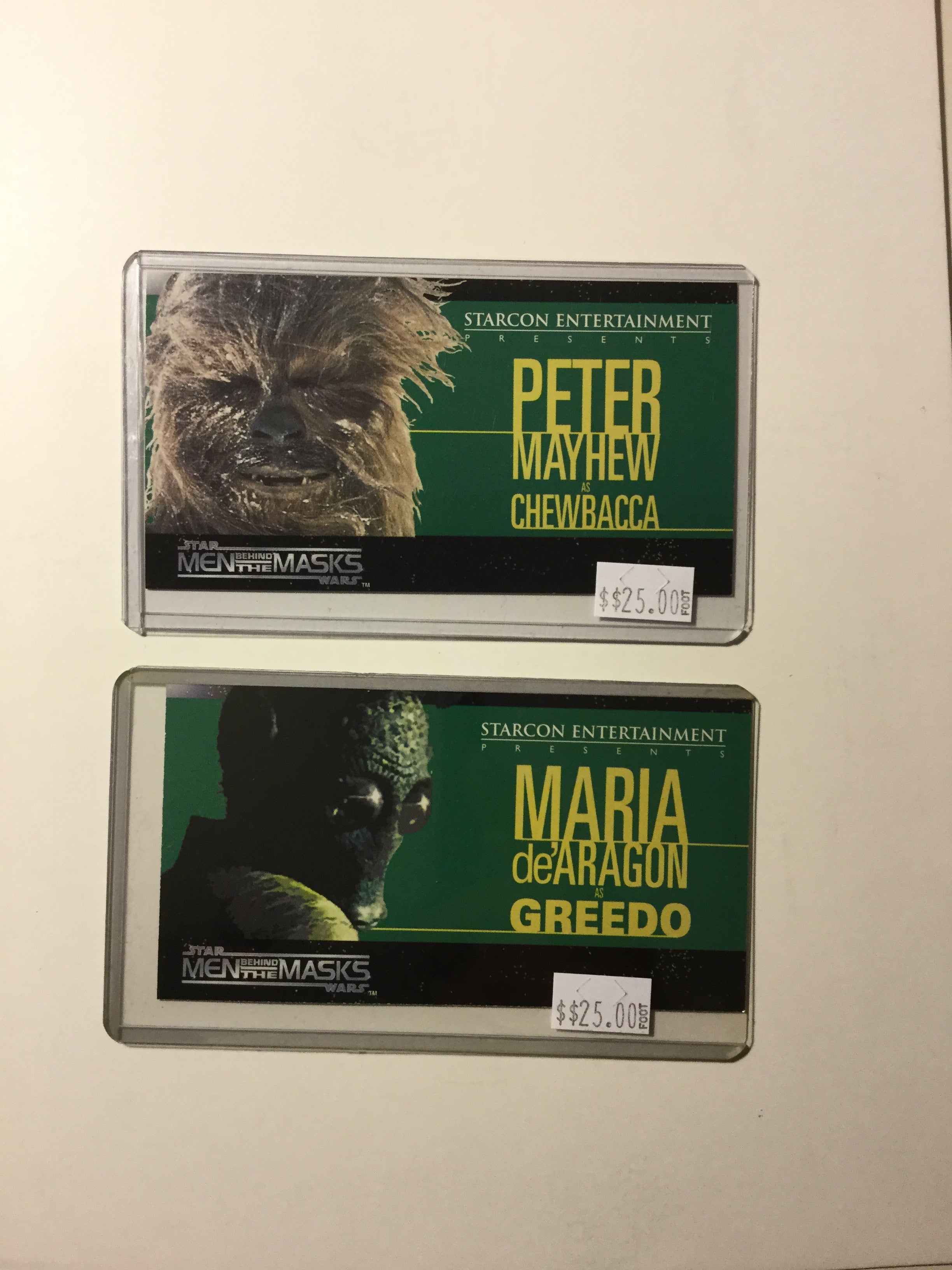 Star Wars Starcon  Chewbacca and Greedo cards 1990s