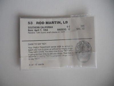 LA Raiders rare Texaco limited issued football team set 1980s