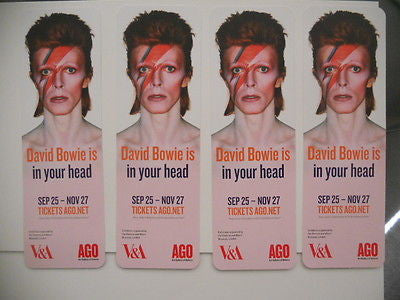 David Bowie 4 Rare bookmarks from Toronto Art Gallery exhibit