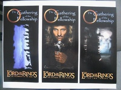Lord of the Rings rare special opening night 3 cards ticket set 2003