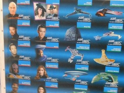 Star Trek Next Generation TV show uncut card sheet 1990