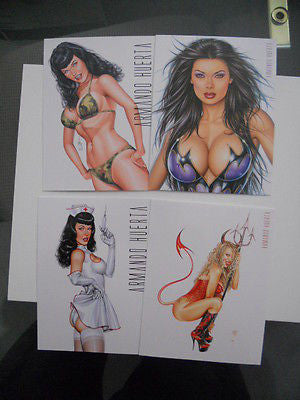 Bettie page and more rare 4 card limited issued postcard set 2009