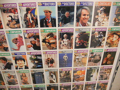 Doctor Who rare uncut card sheet from 1990