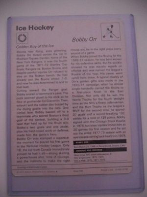 Bobby Orr 4 x 6 NHL hockey card 1975