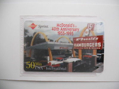 McDonalds rare unused collectible phonecard 1995