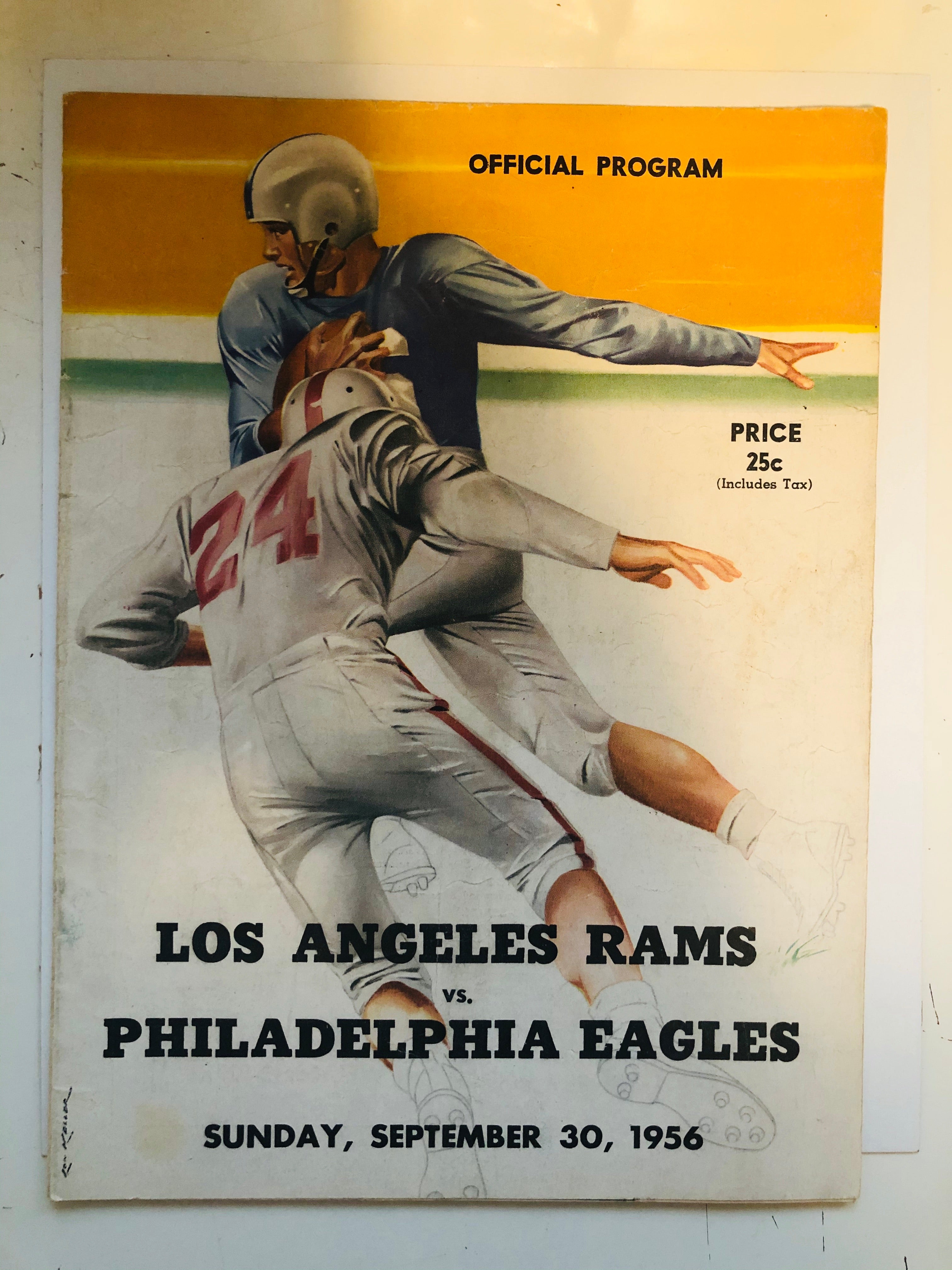1956 LA Rams vs Philadelphia Eagles football game program