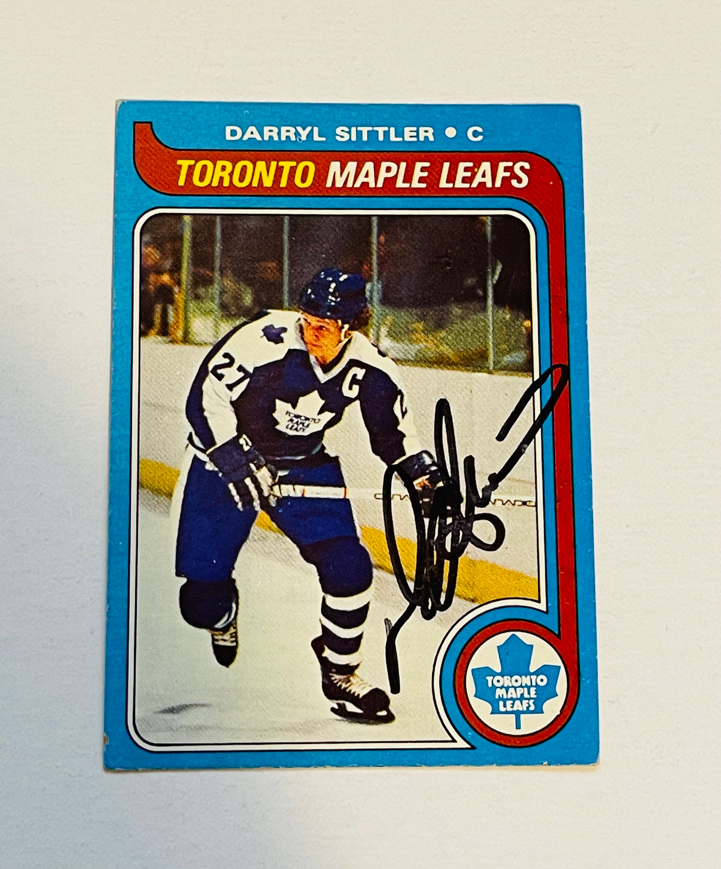 Toronto Maple Leafs Darryl Sittler autograph hockey card with COA
