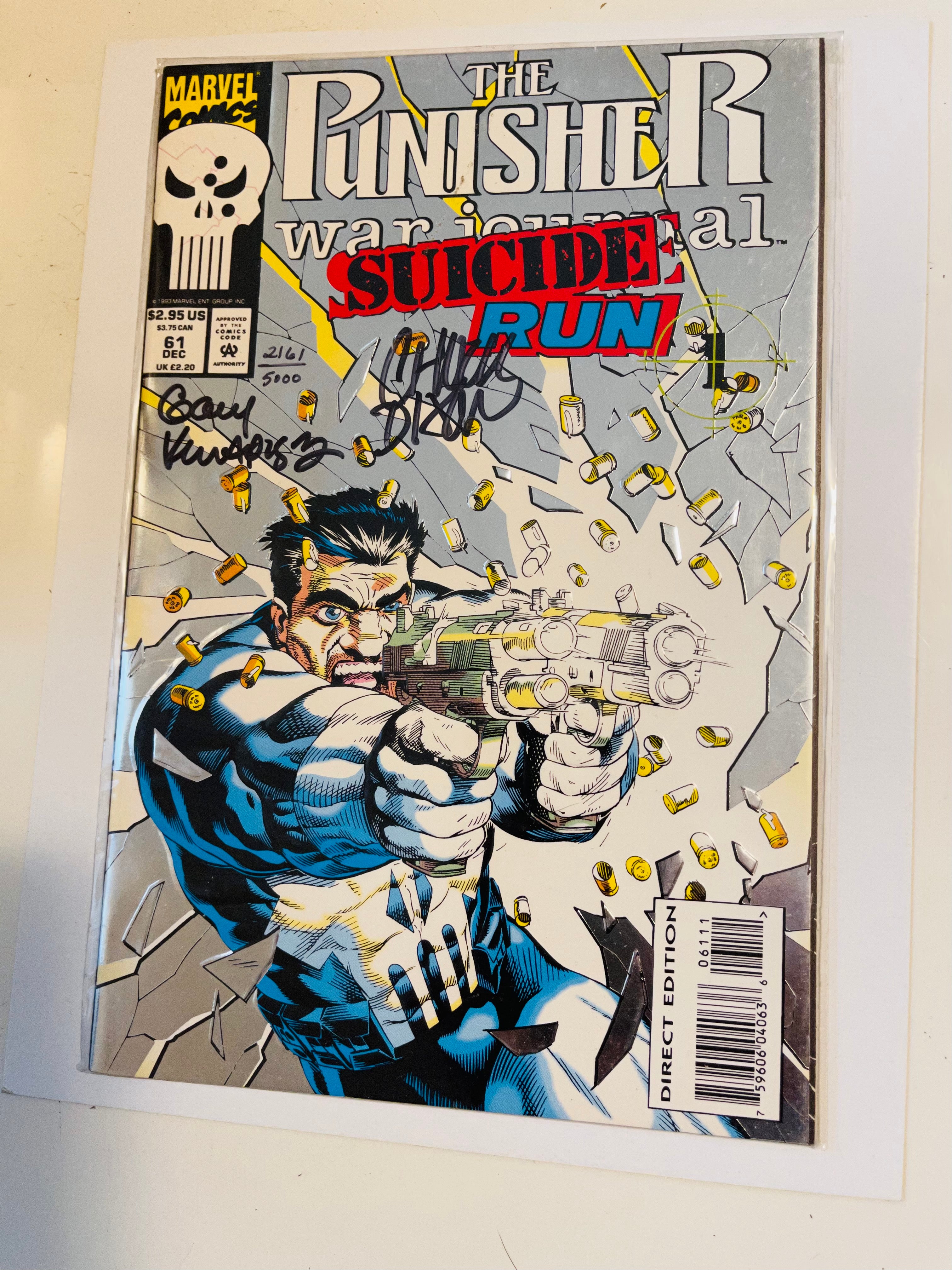 The Punisher War Journal double autograph by artists comic book with COA