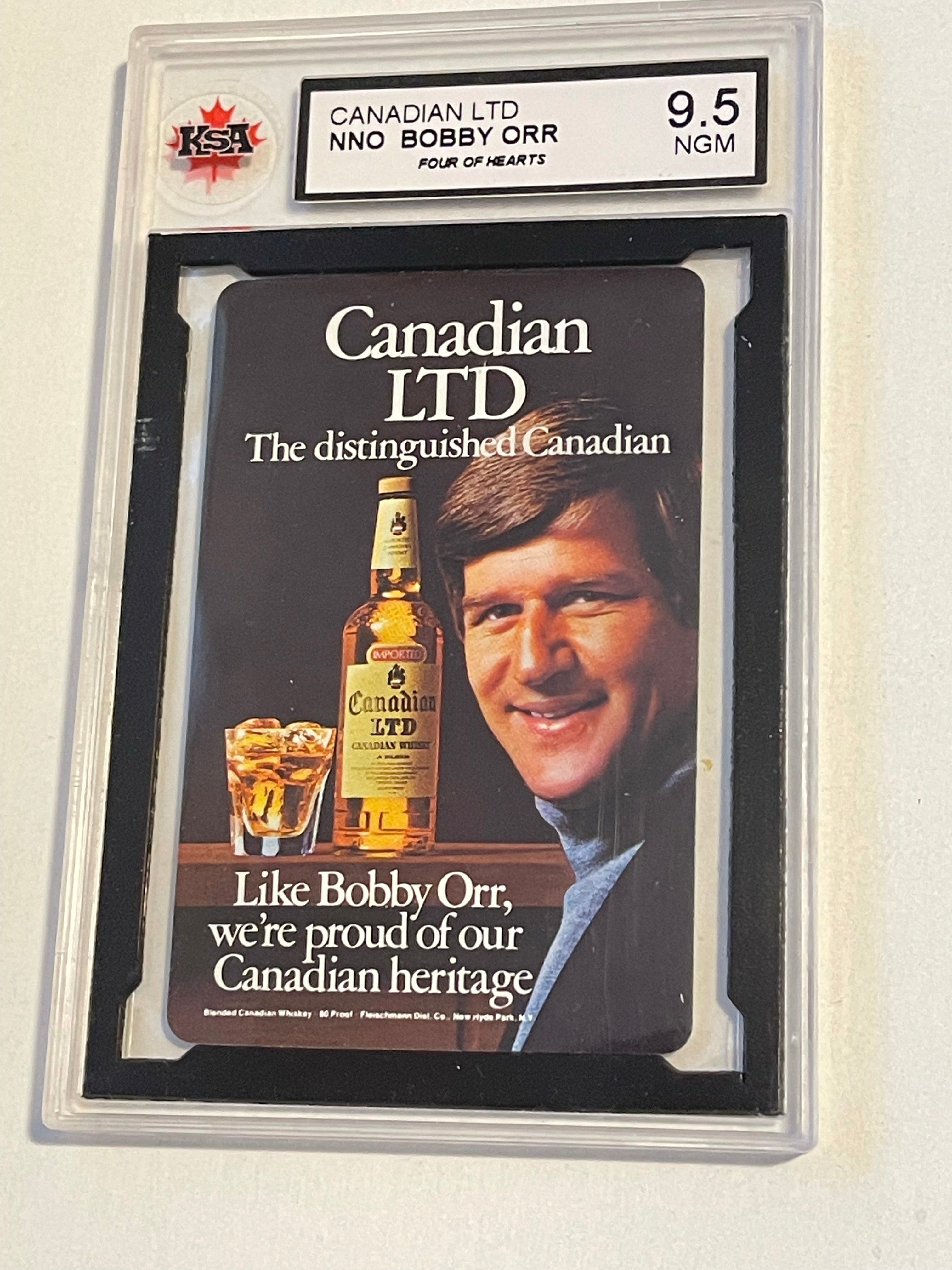 Bobby Orr Canadian Club Whiskey rare high graded card 1971