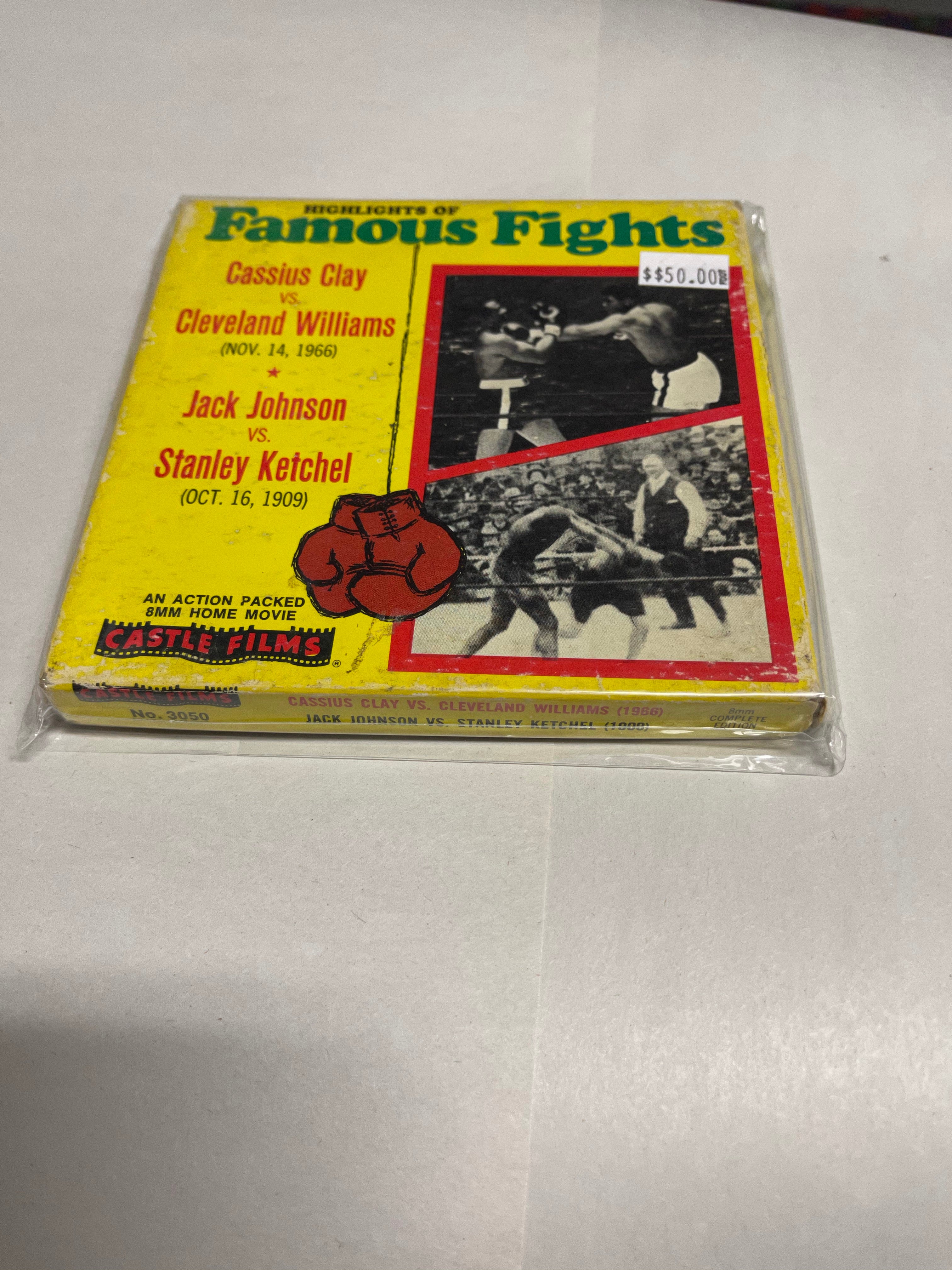 Muhammad Ali (Cassius Clay famous boxing fights on super eight film reel 1970s