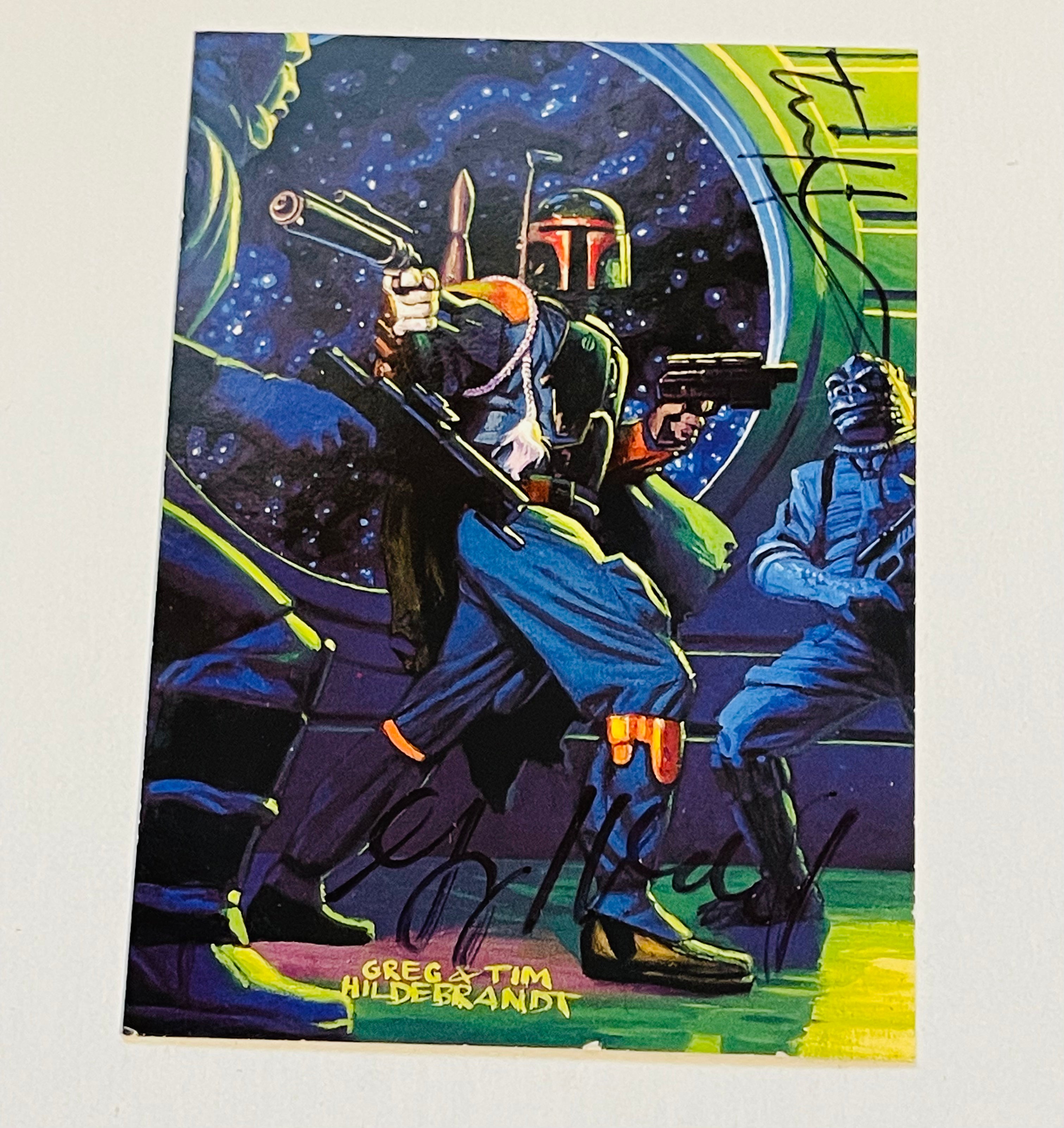 Star Wars autograph card signed in person by Greg and Tim Hildebrandt artists sold with COA