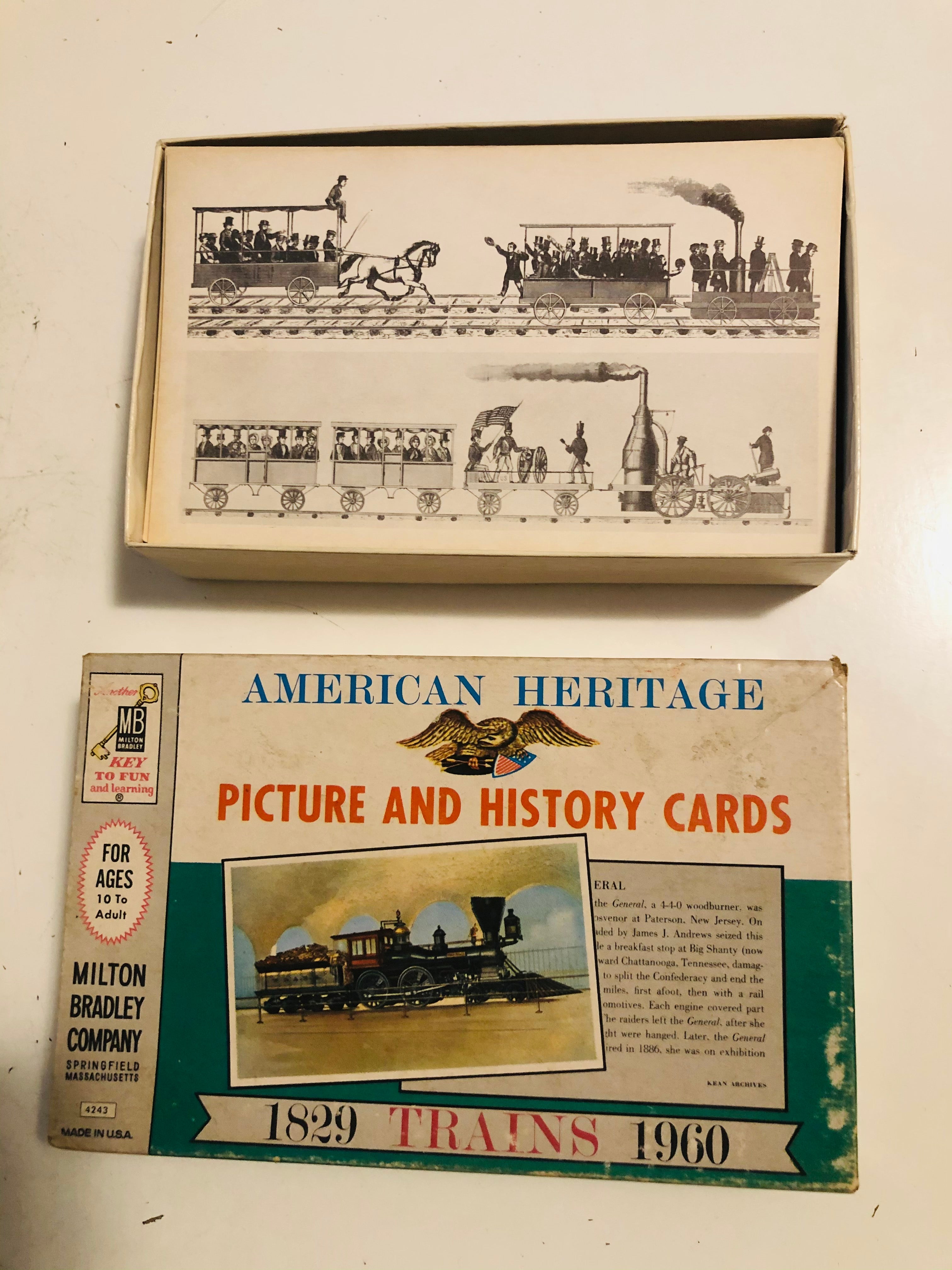 1961 Trains vintage Milton Bradley cards set