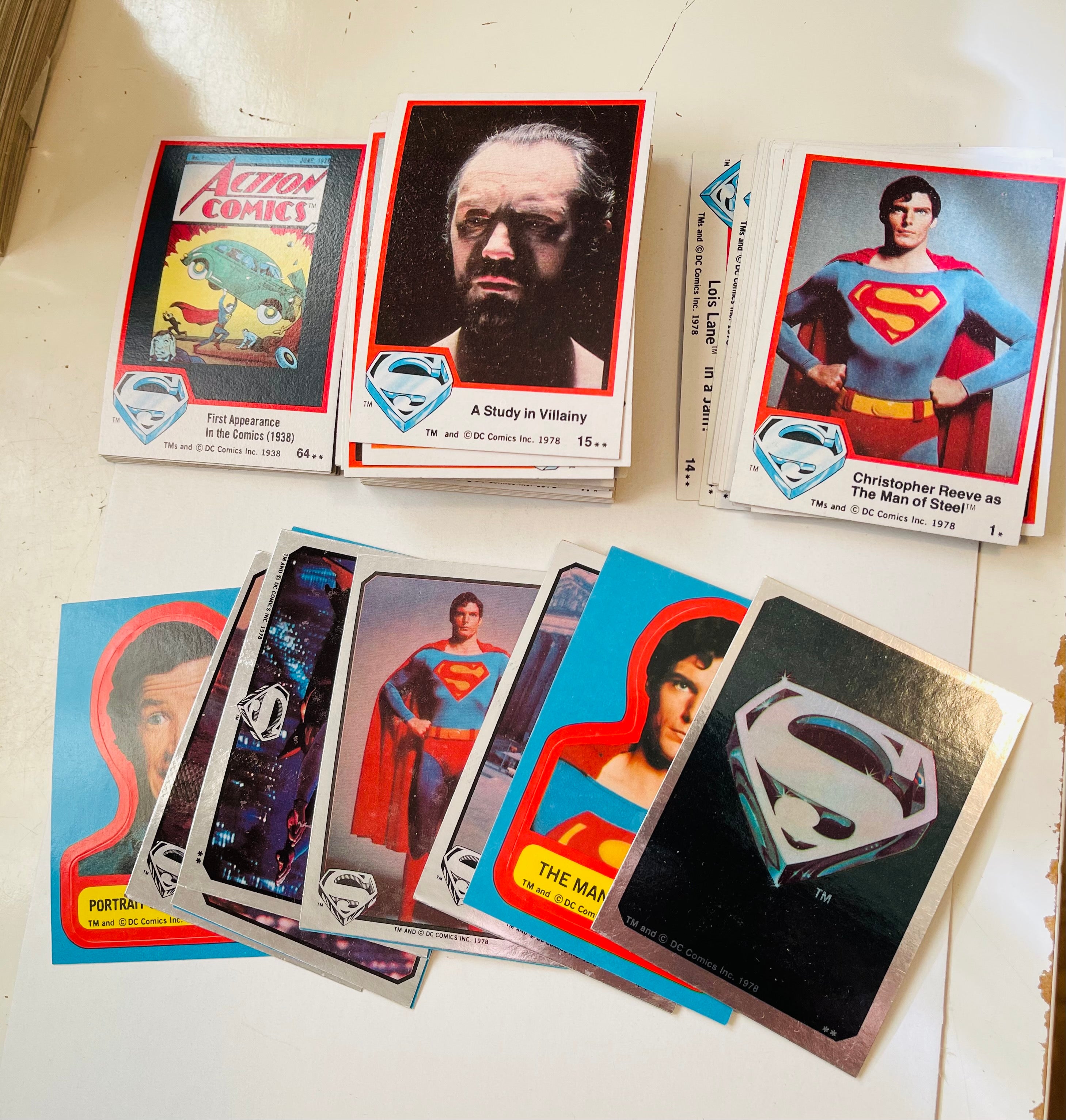 Superman first movie cards and stickers set 1978