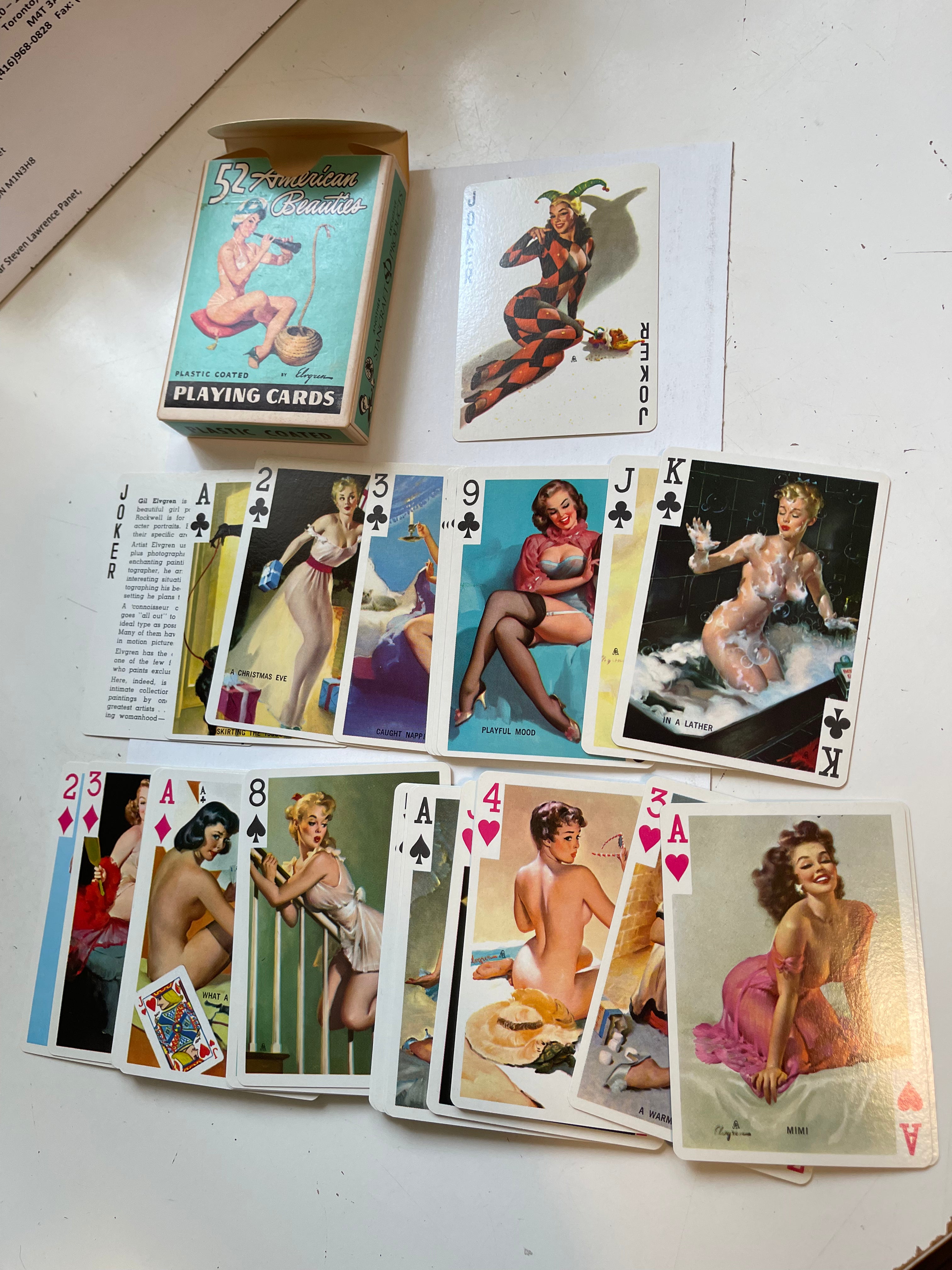 American Beauties Gil Elvgren 52 playing cards vintage deck 1950s