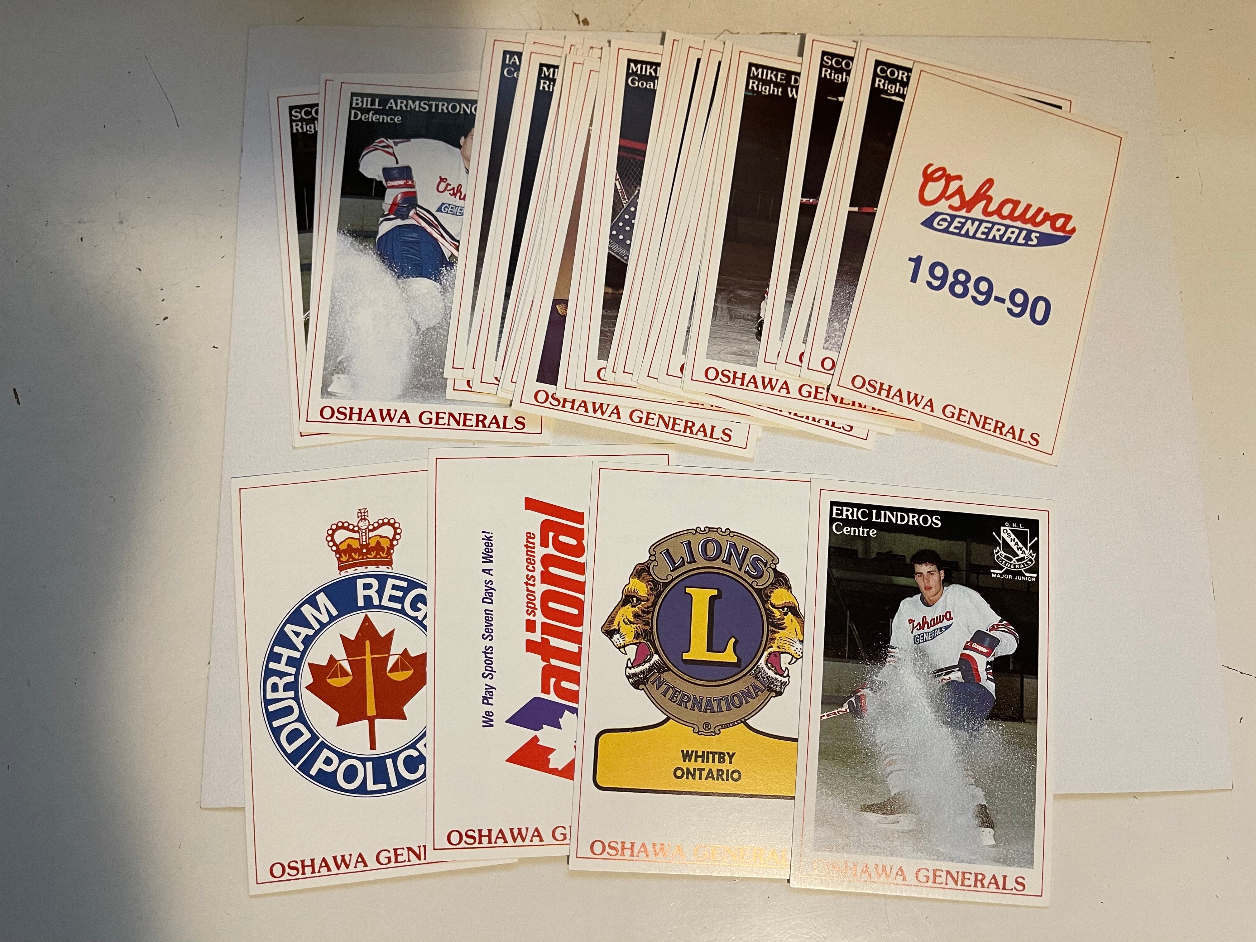 Eric Lindros rookie and police cards team set 1989