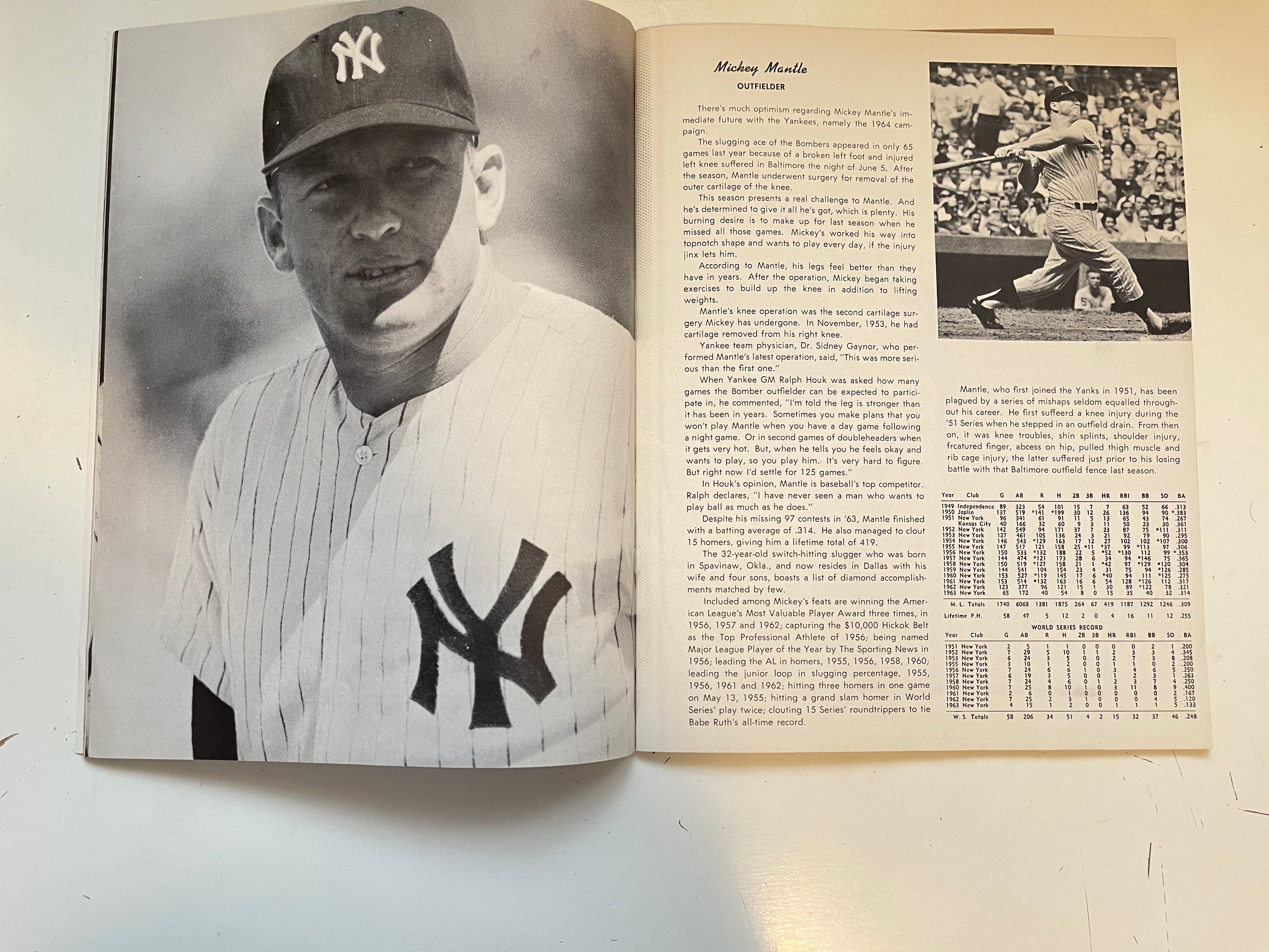 New York Yankees baseball yearbook 1964