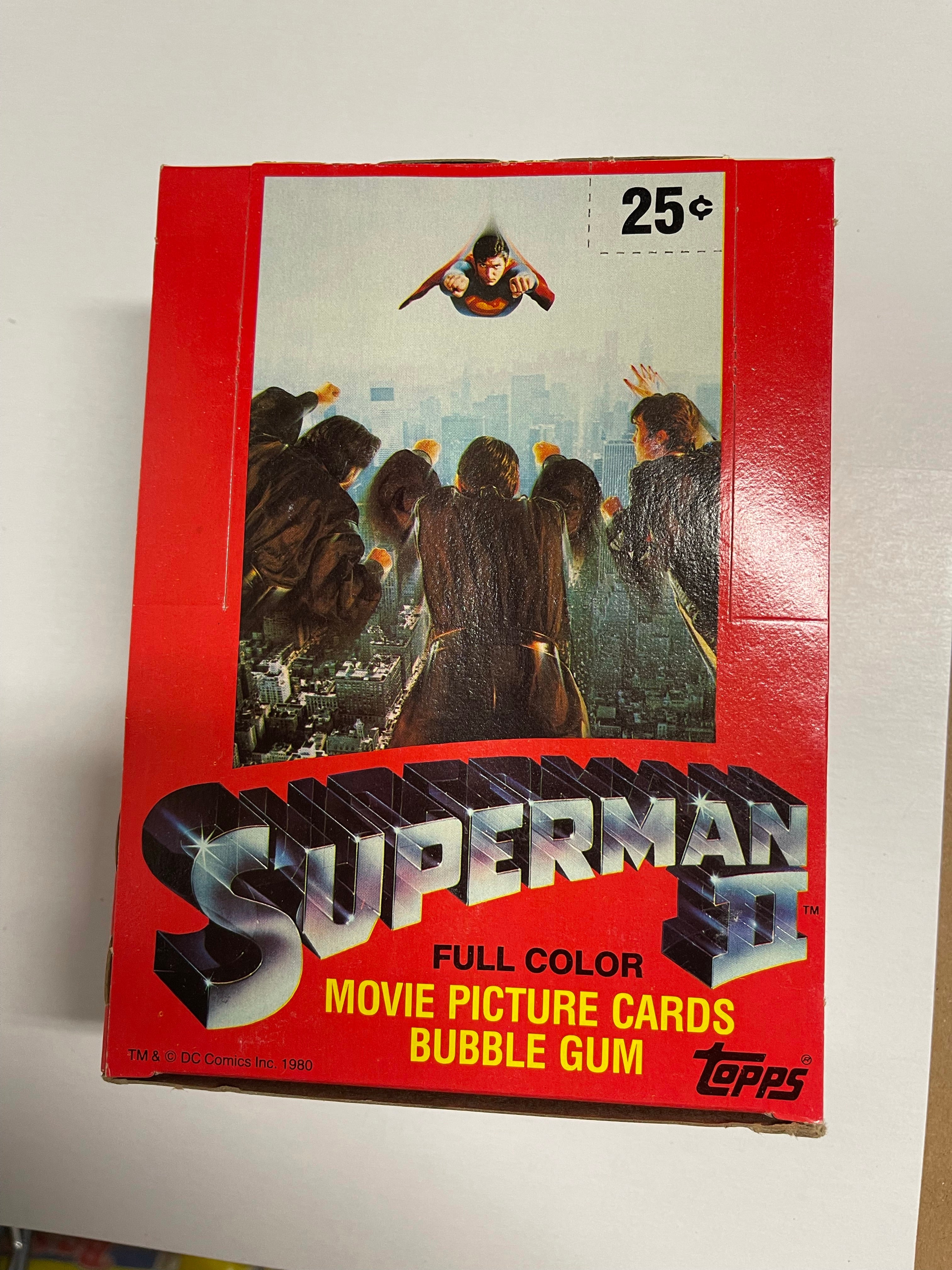 Superman 2 movie cards rare 36 sealed packs box 1980