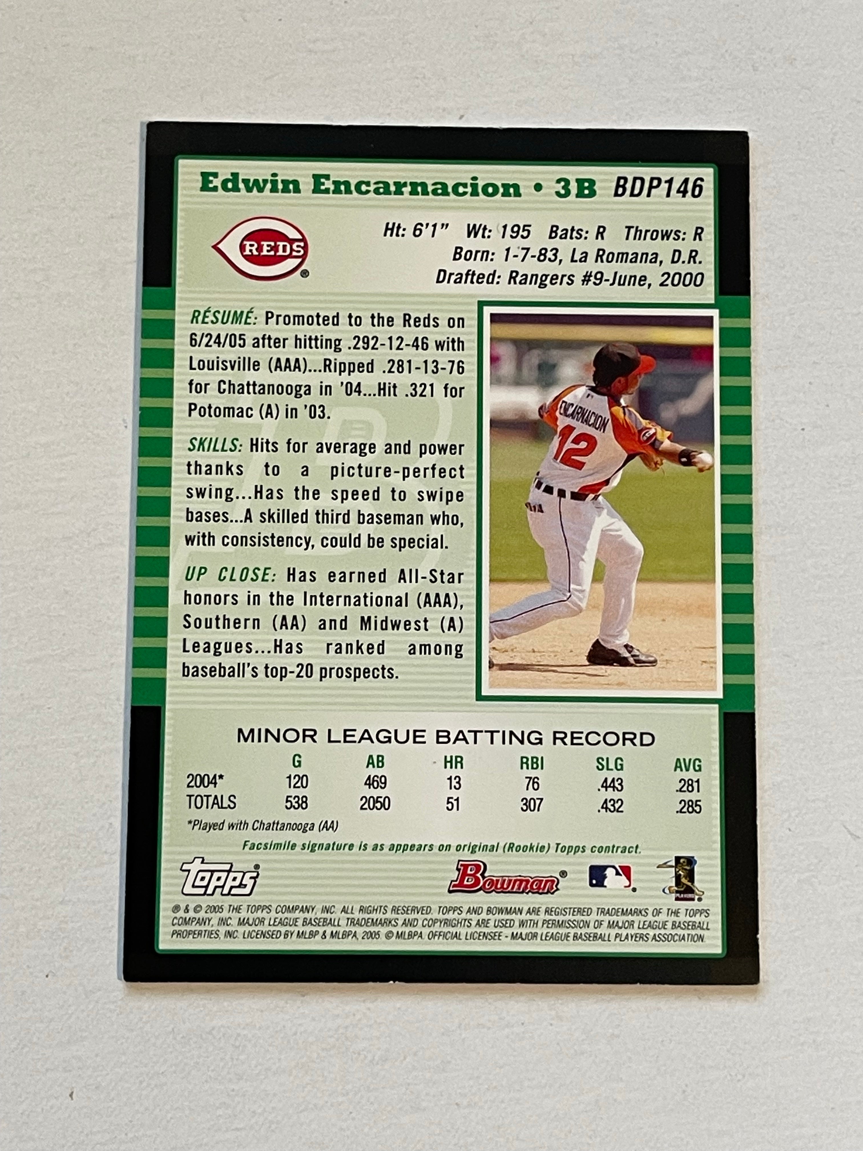 Toronto Blue Jays Edwin Encarnacion rare rookie jersey baseball card 2005