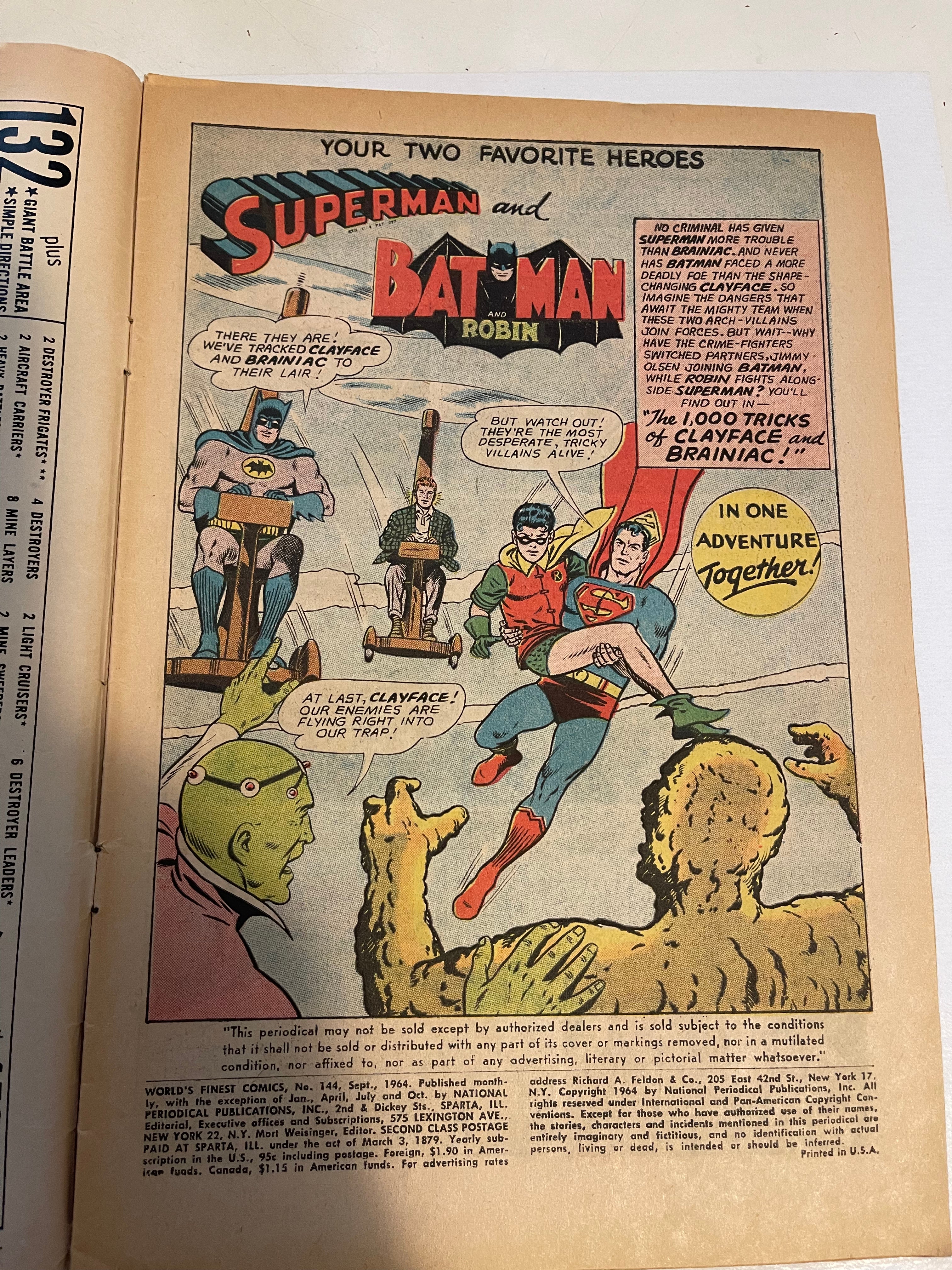 World’s Finest #144 vg condition comic book 1964