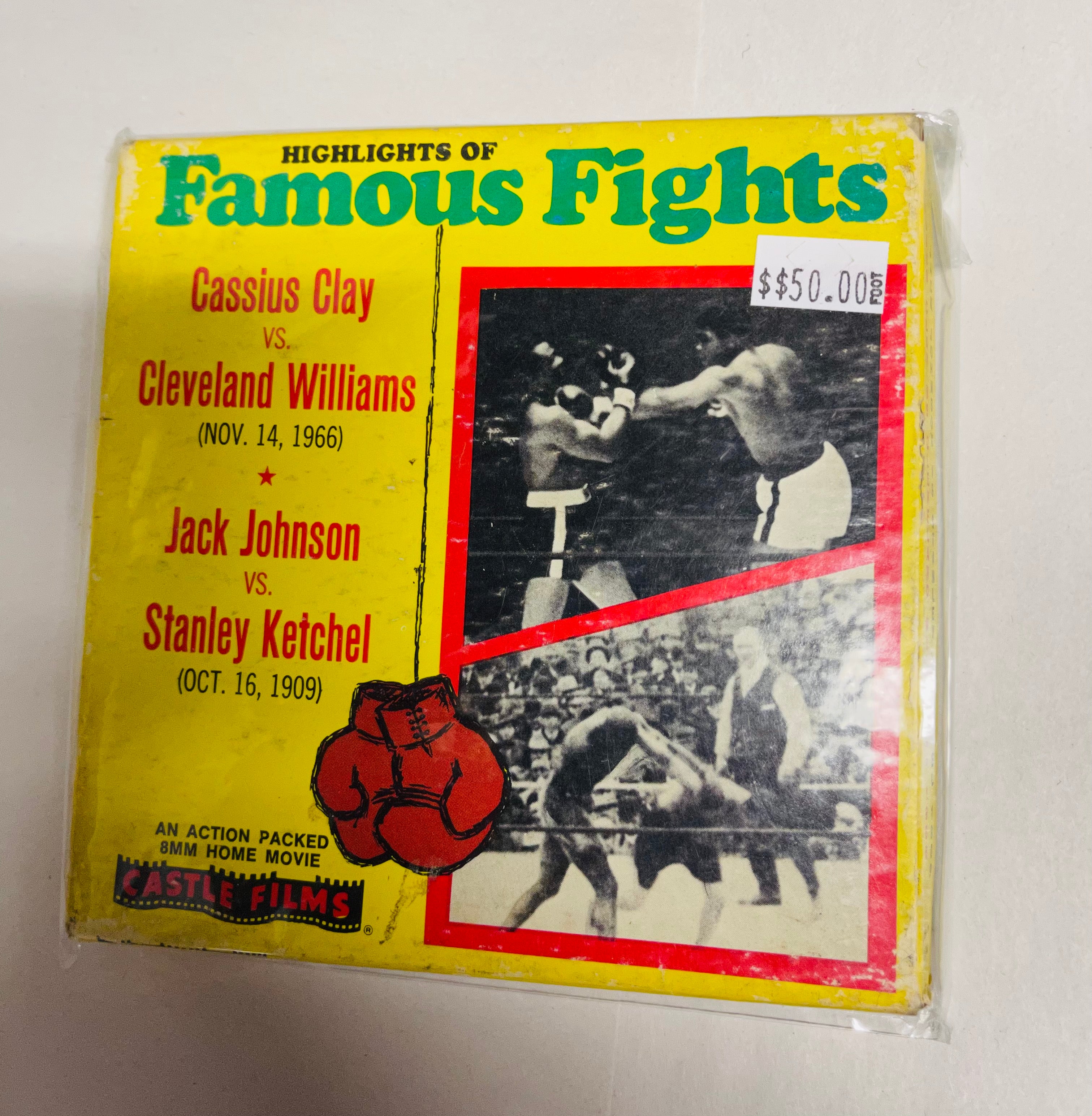 Muhammad Ali (Cassius Clay famous boxing fights on super eight film reel 1970s
