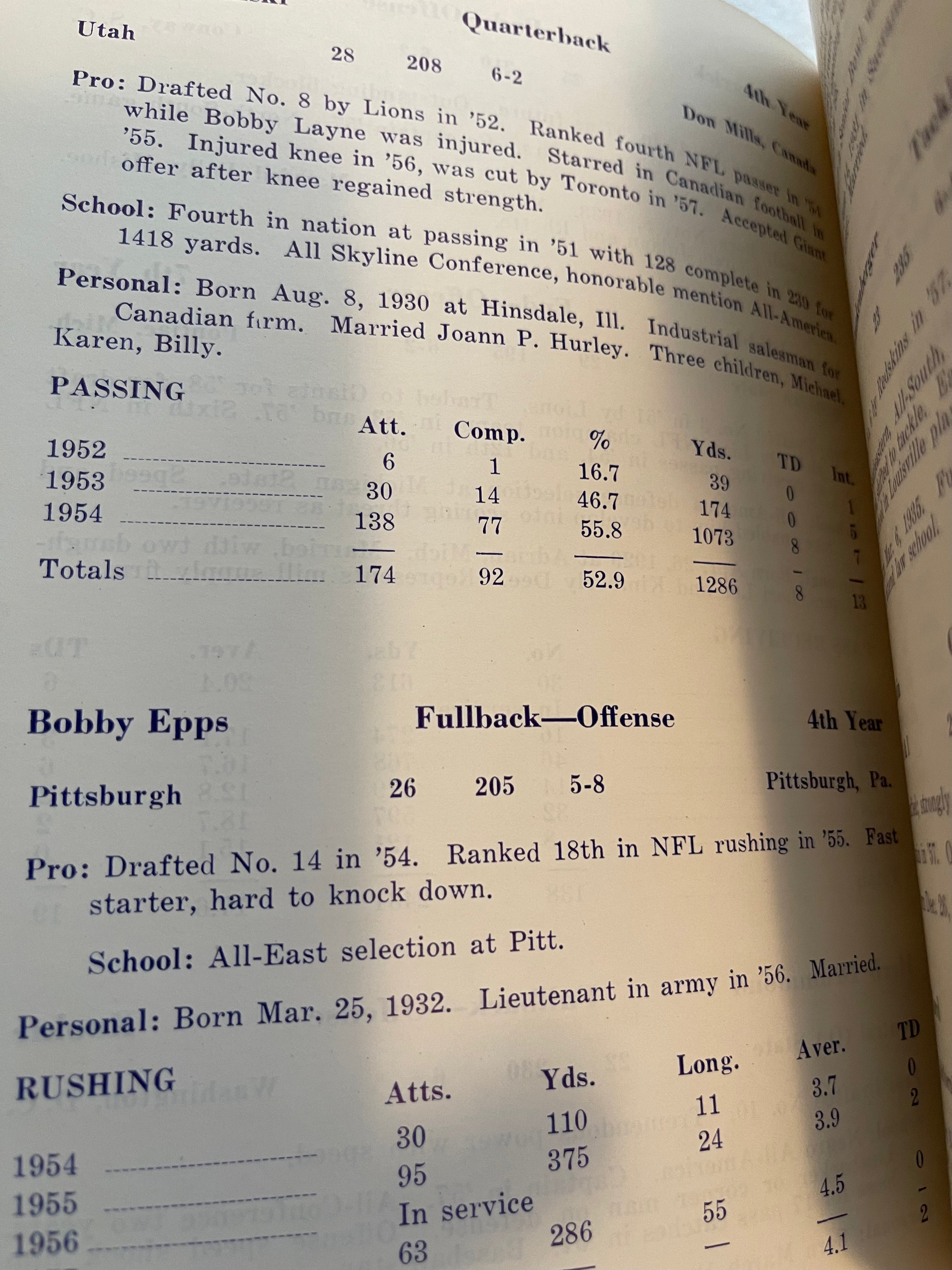 New York Giants football rare media press guide 1958