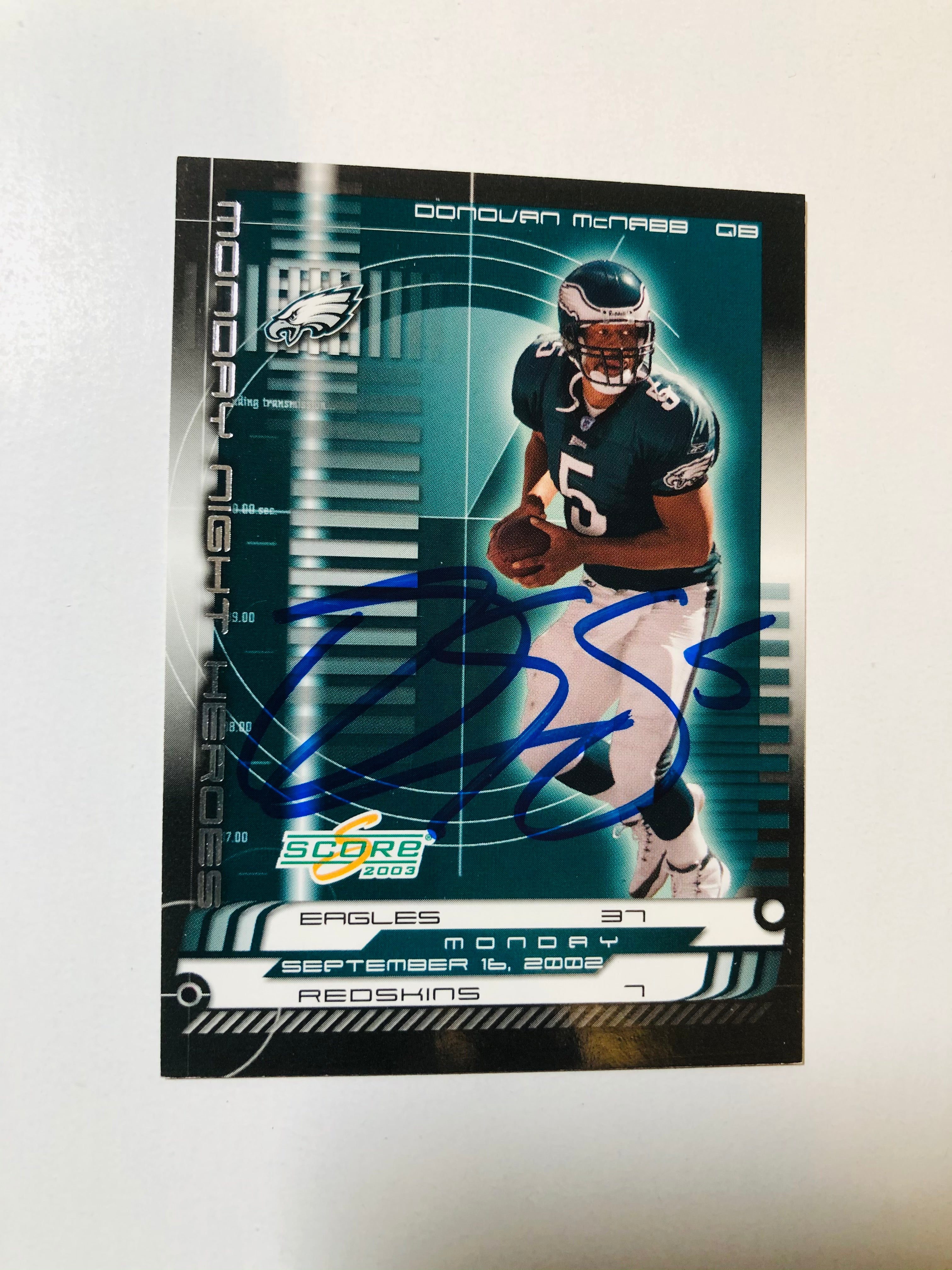 Donovan McNabb rare autograph football card with COA Donovan McNabb rare autograph football card with COA