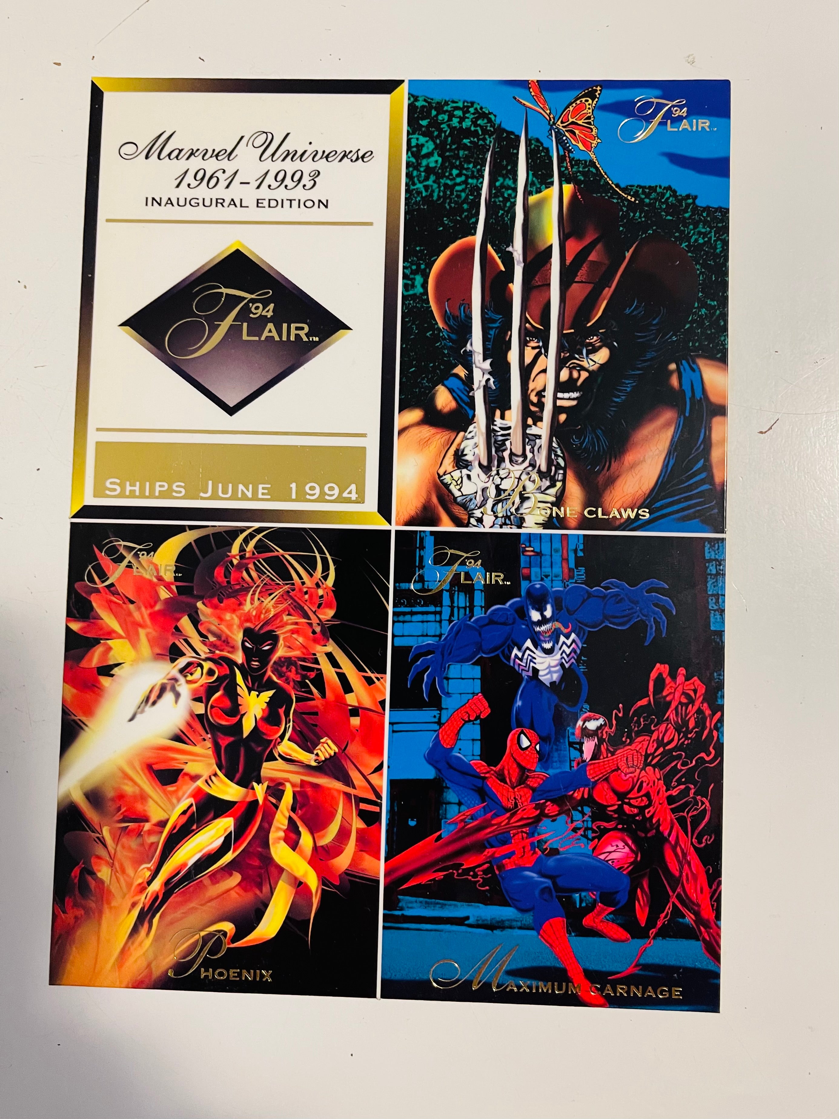 Marvel Universe Fleer Flair rare uncut cards sheet 1994