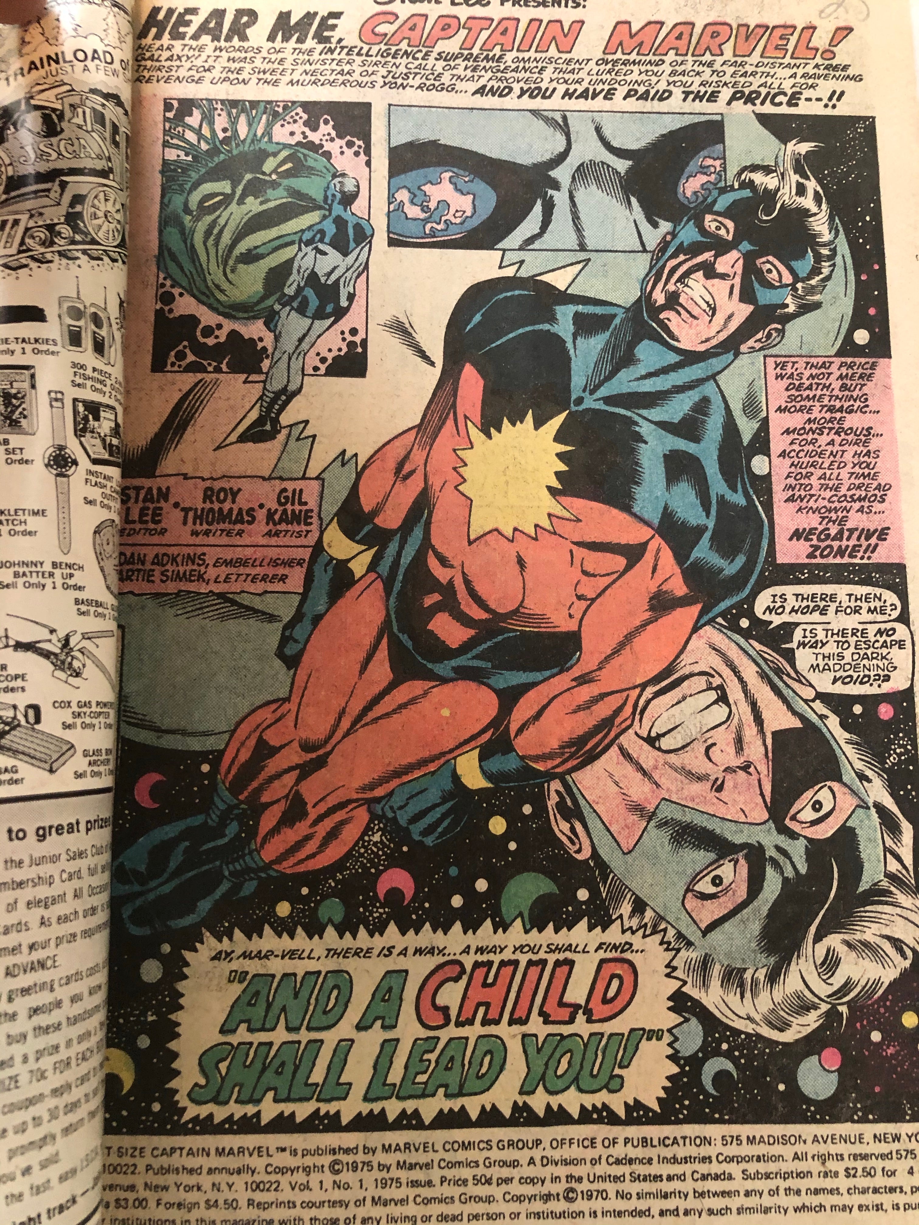 Captain Marvel Giant size #1 comic book 1975