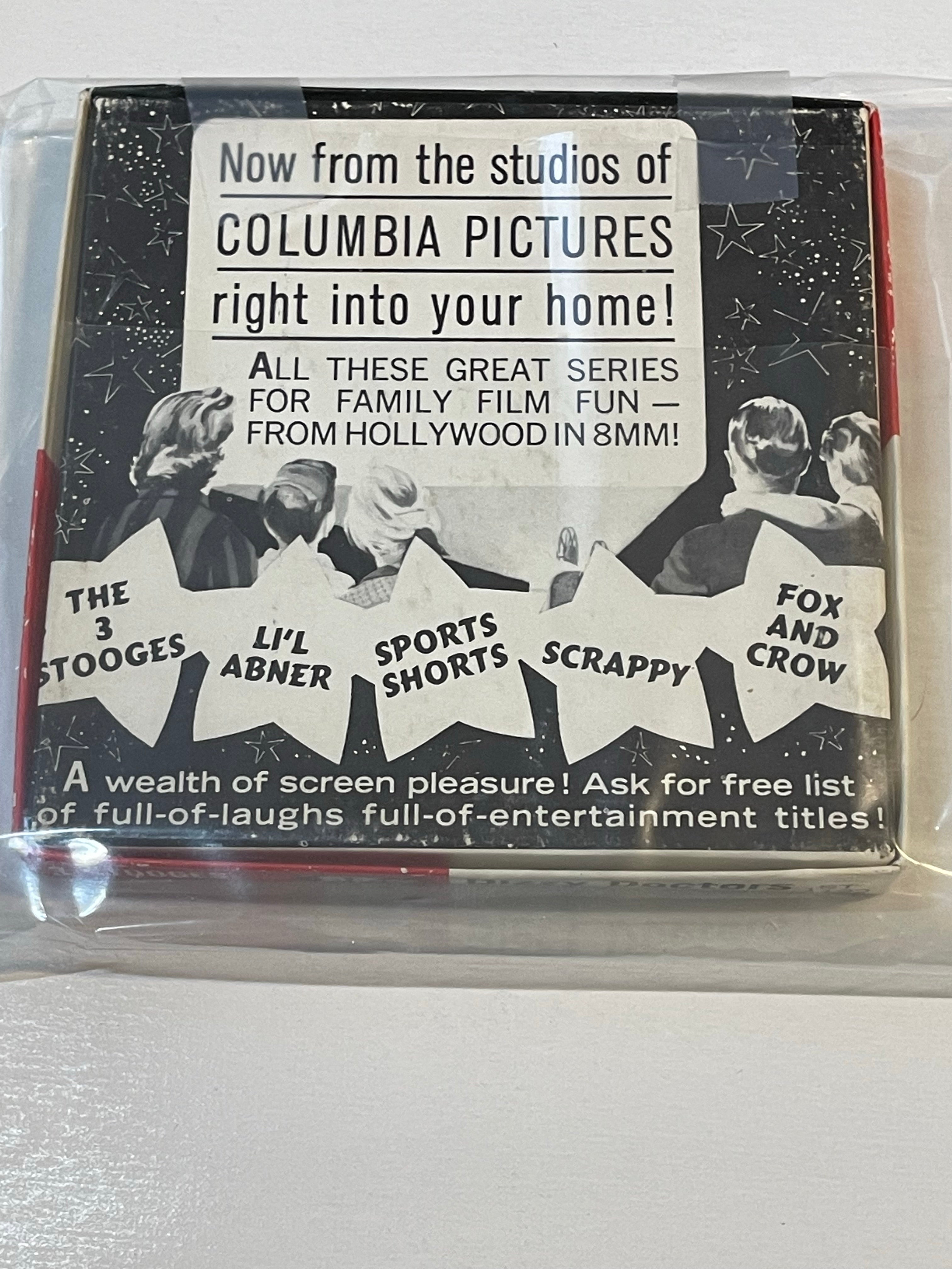 Three Stooges Dizzy Doctors rare super 8 film reel in box 1960s