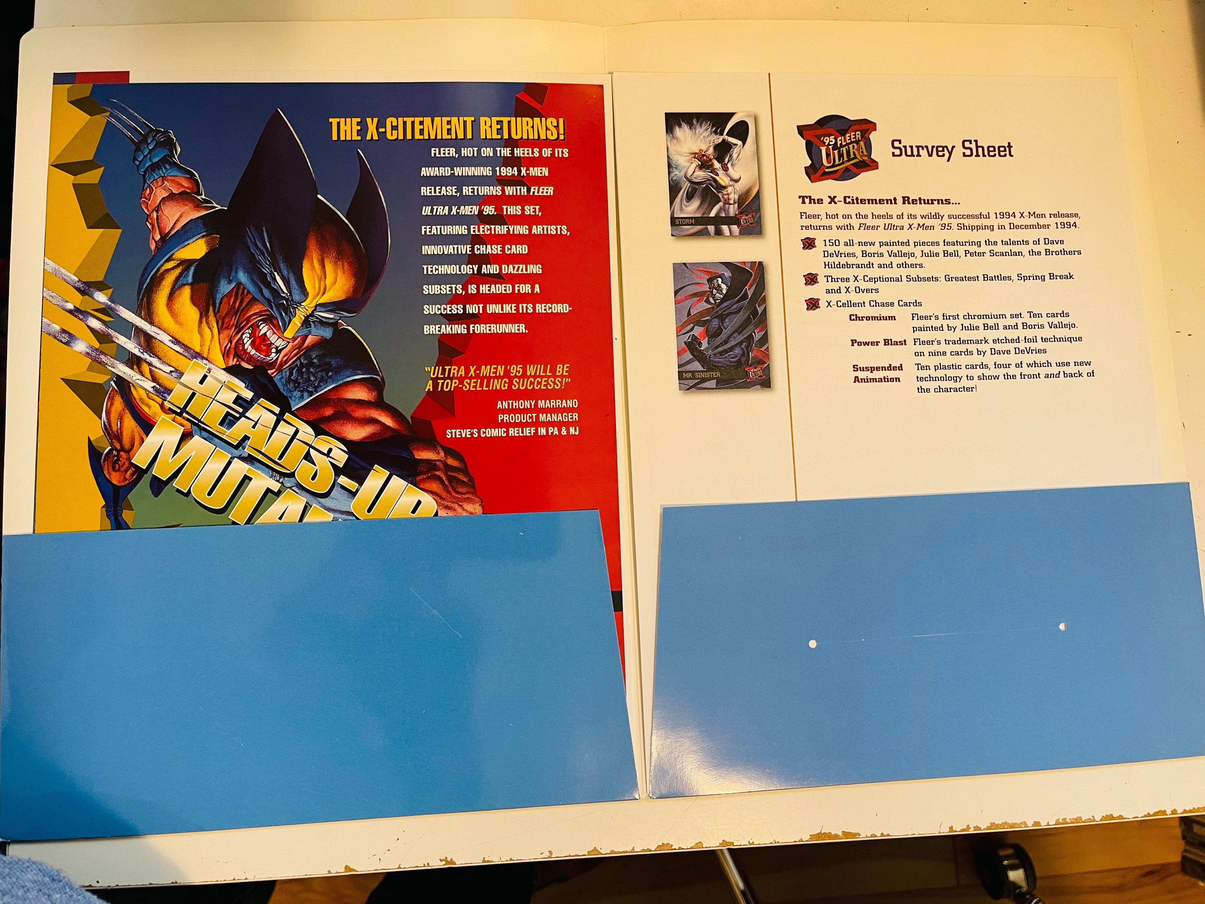 X-Men Ultra rare salesman sample sell sheet folder 1995