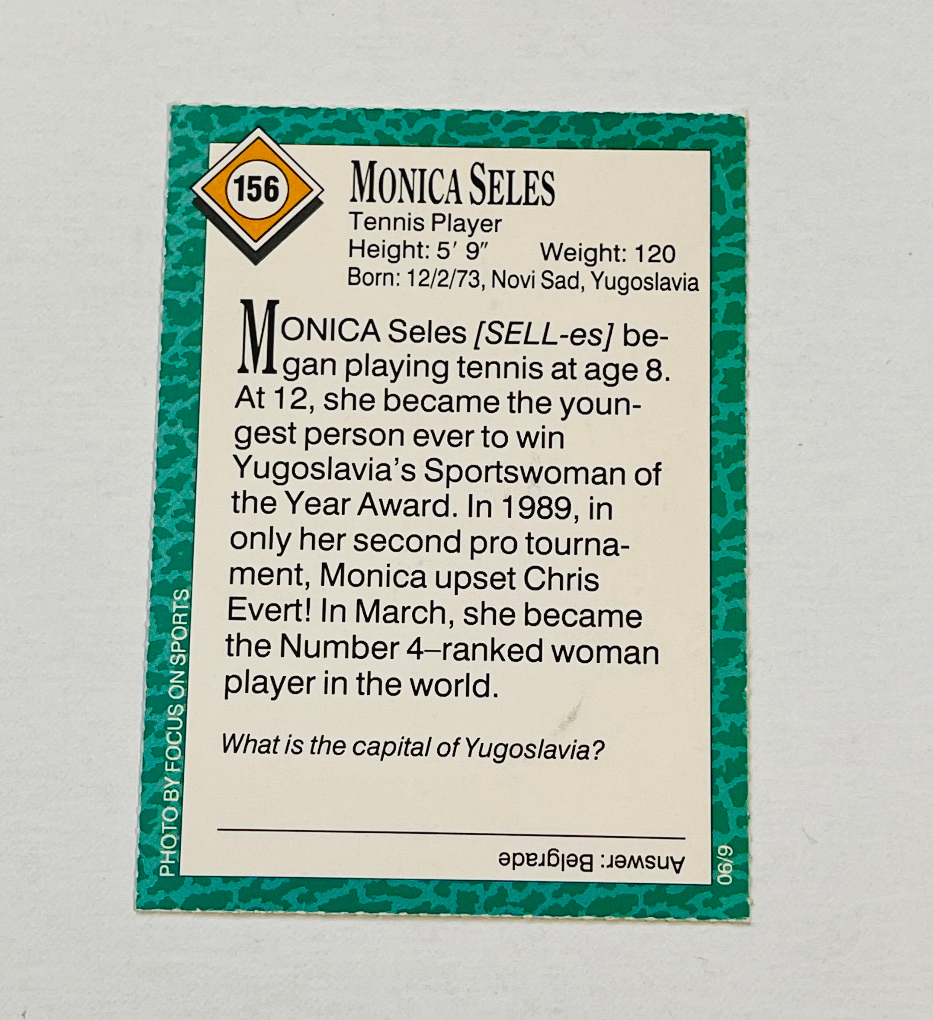 Tennis Monica Seles rare rookie card