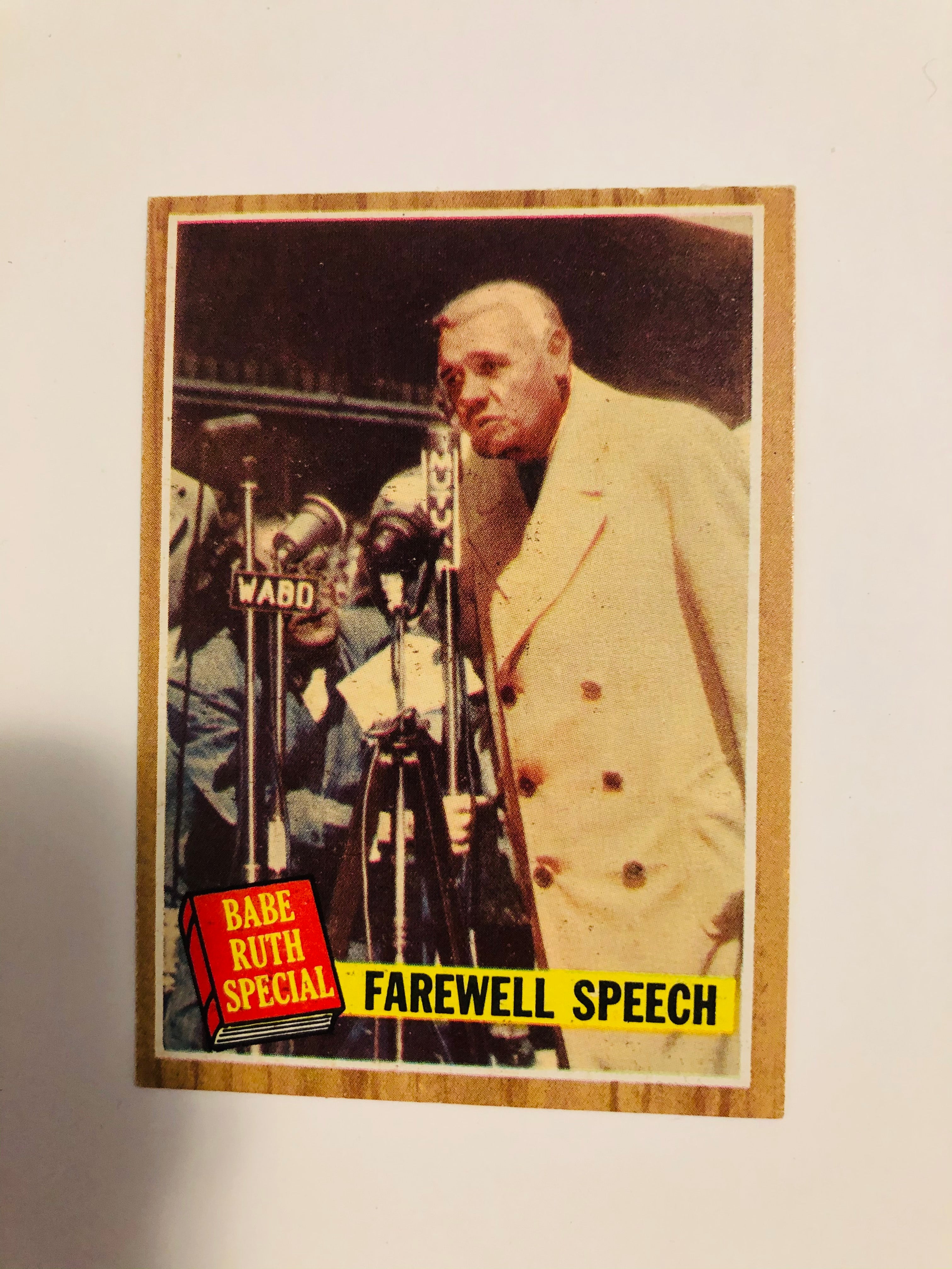 1962 Topps Babe Ruth farewell baseball card