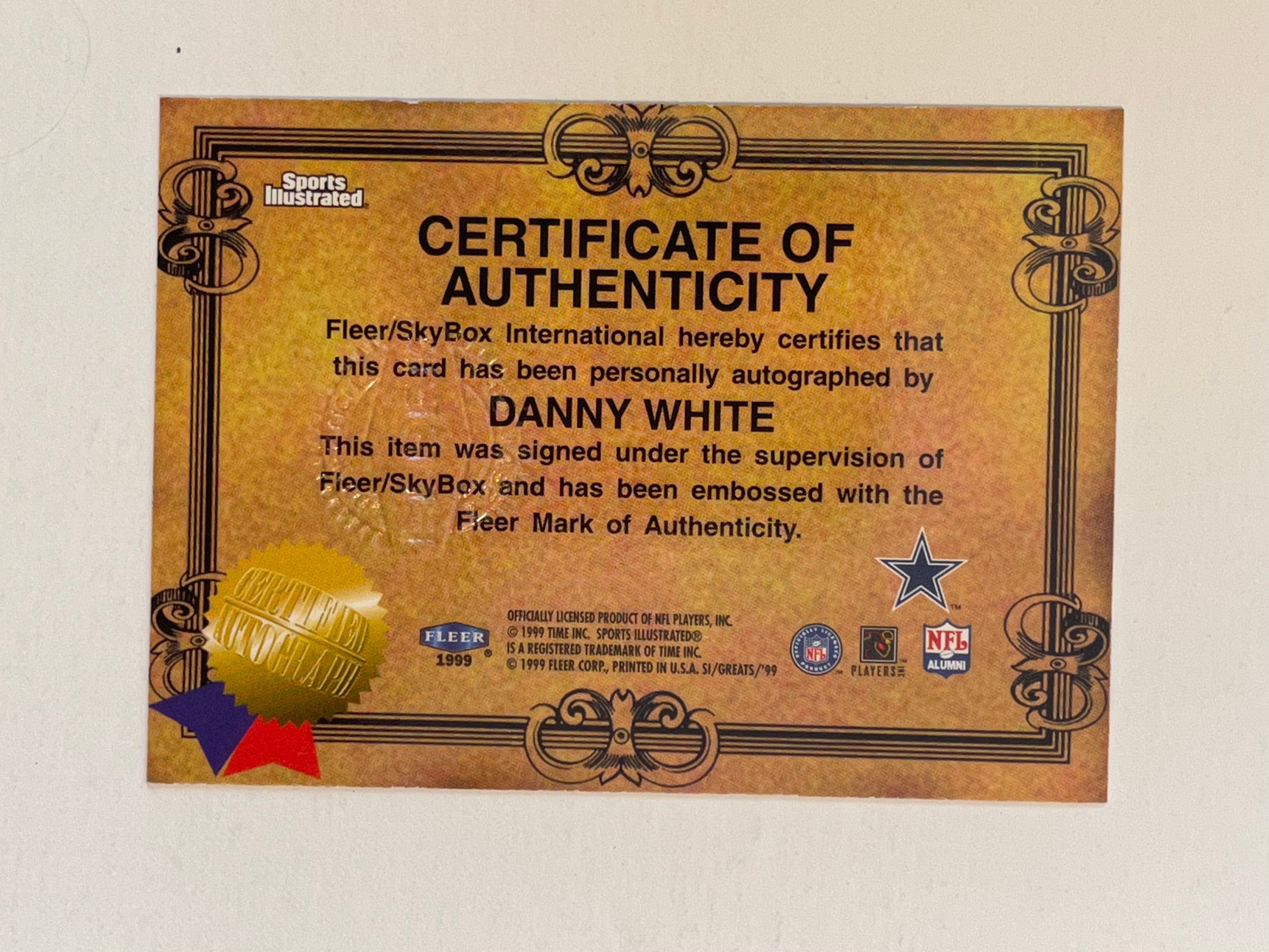 Dallas Cowboys Danny White sports illustrated autograph insert card