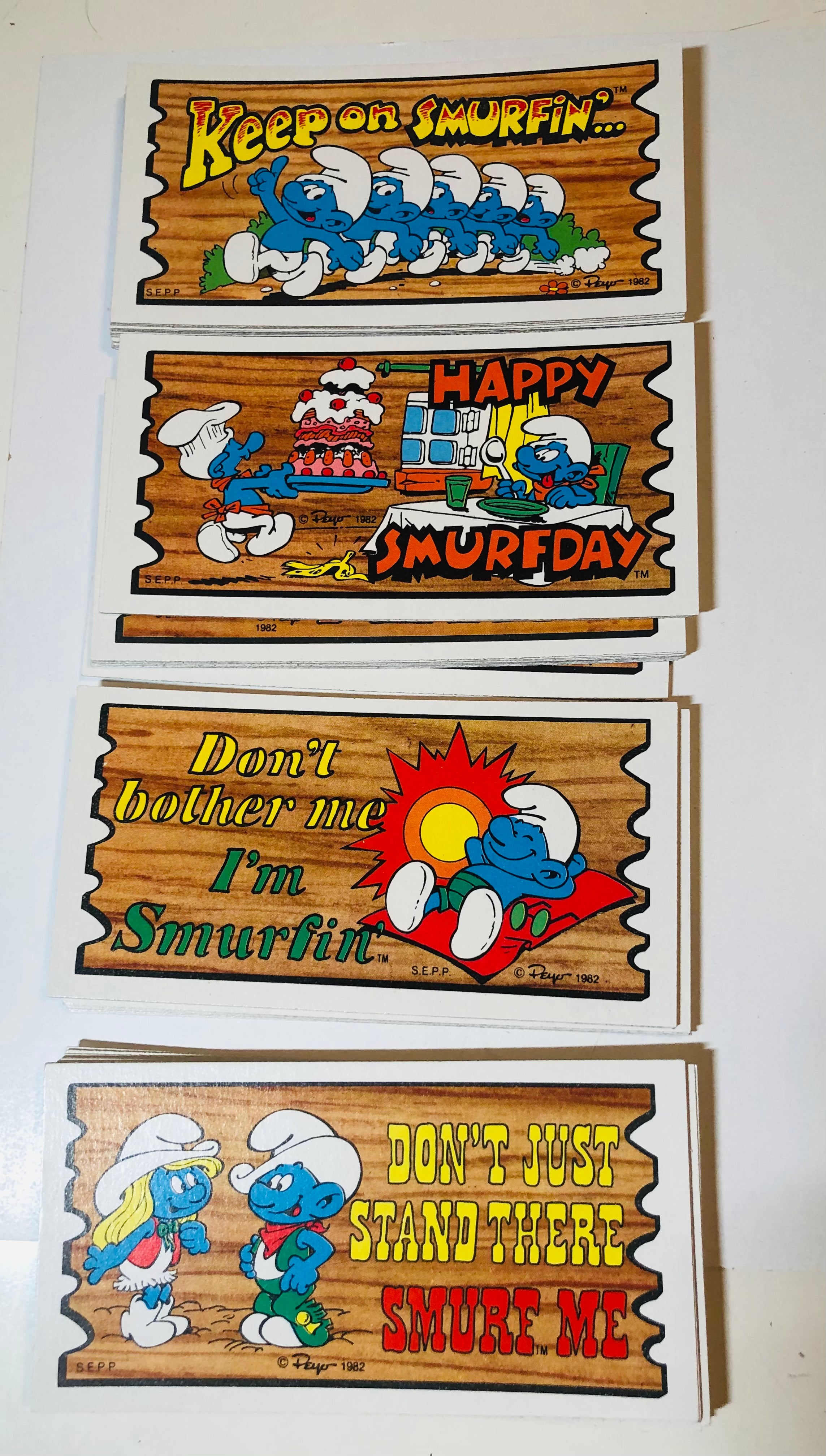 Smurf Supercards set from 1982