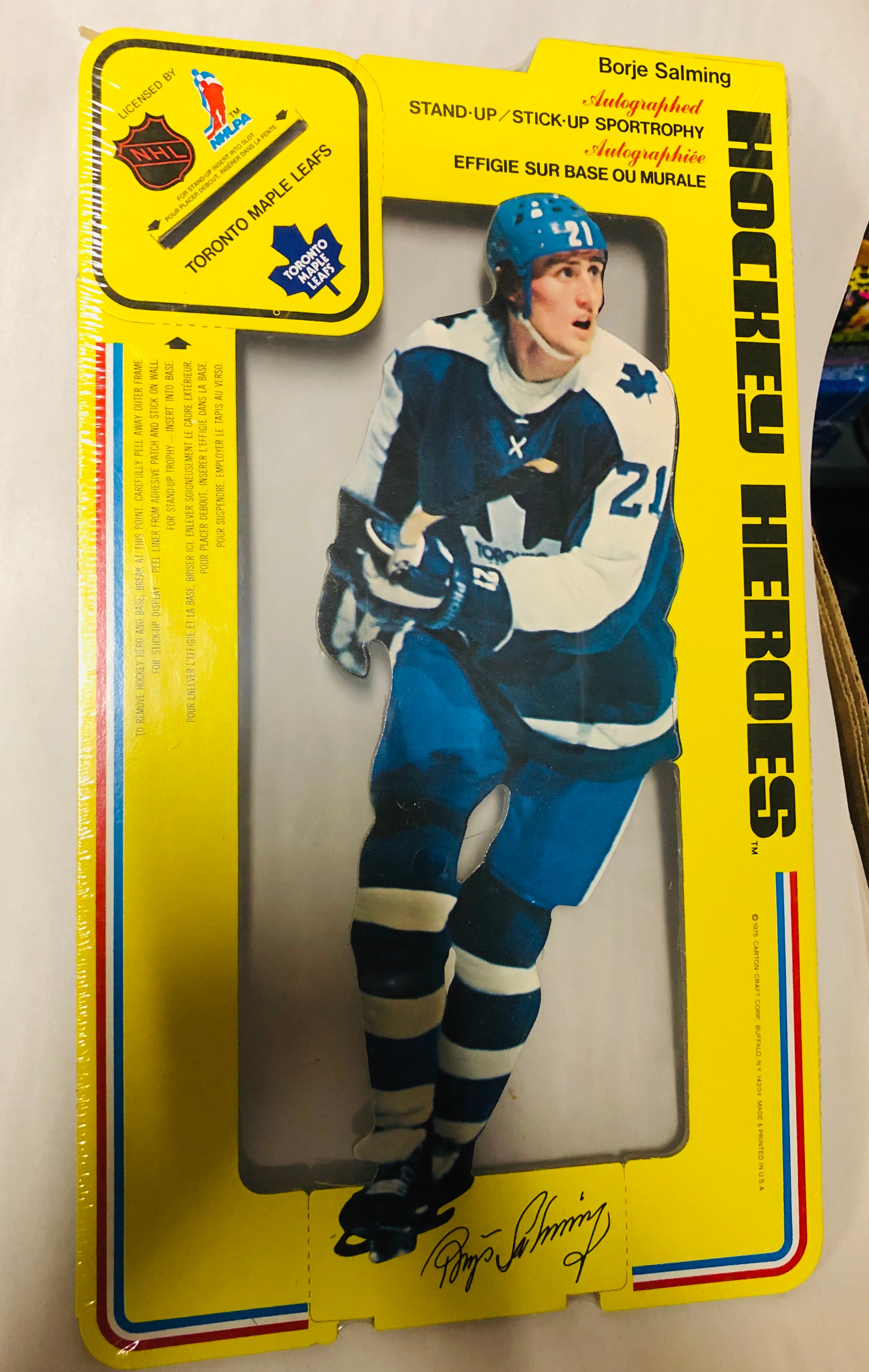 Toronto Maple Leafs Borje Salming cardboard stand up 1970s