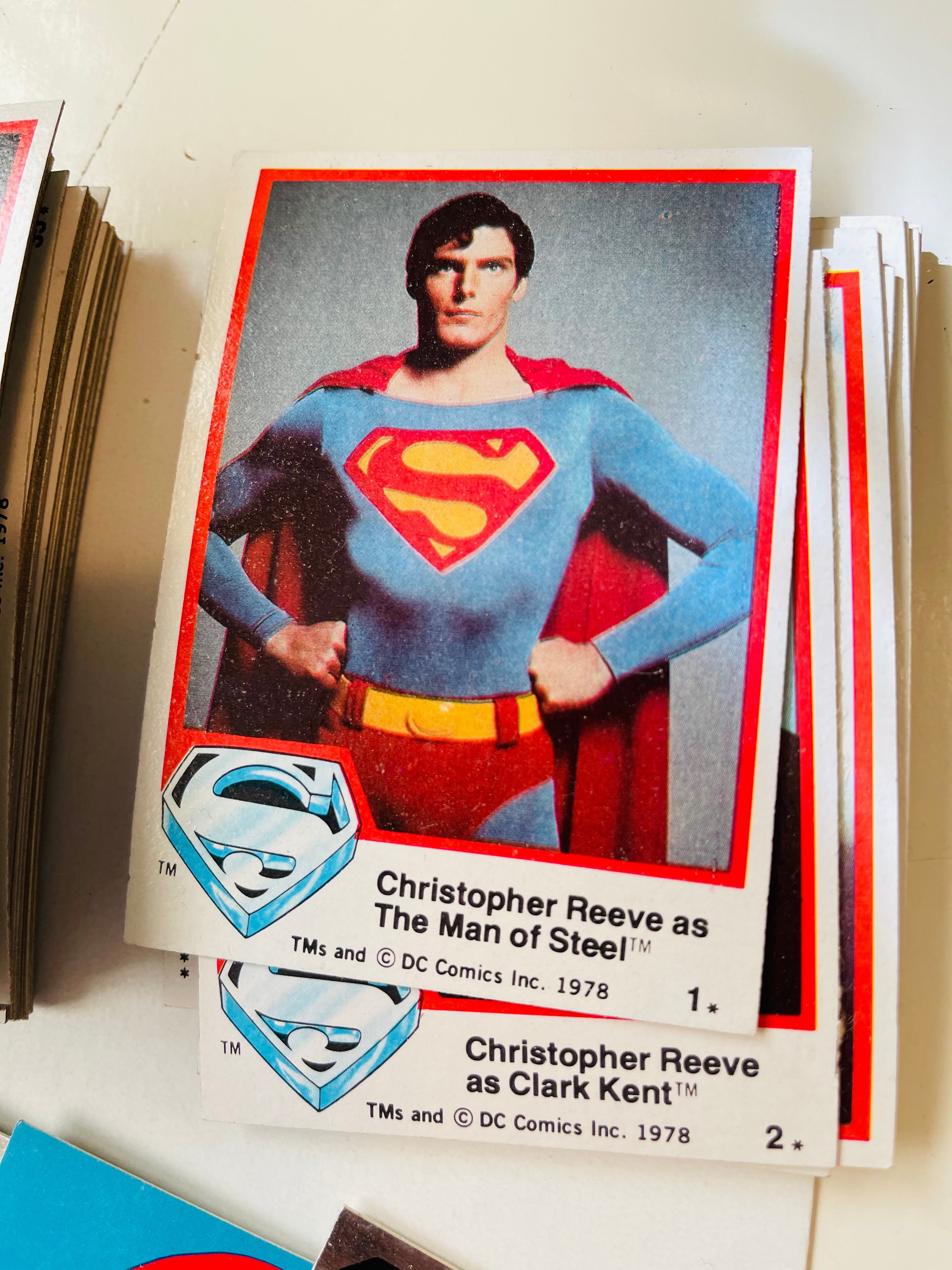 Superman first movie cards and stickers set 1978