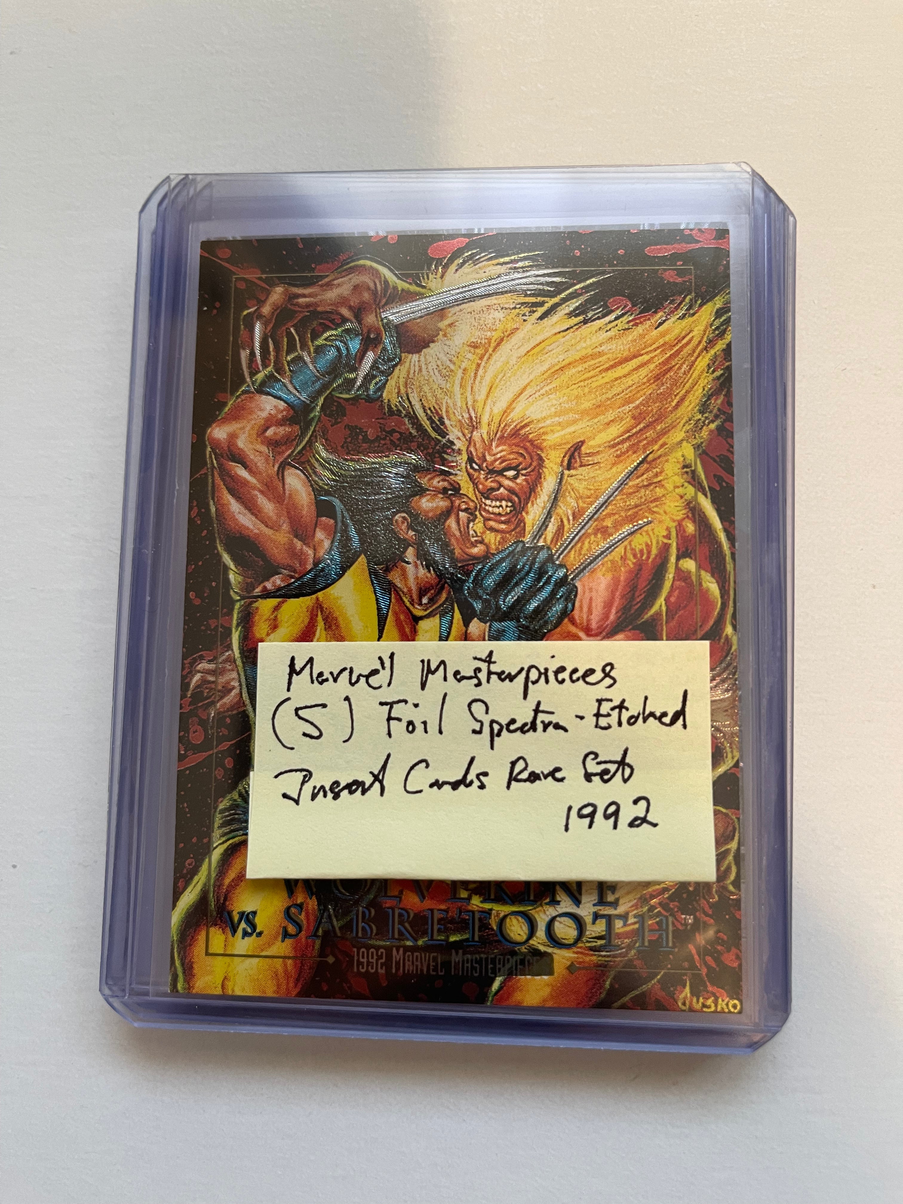Marvel Masterpieces series 1 rare spectra etched foil insert cards set 1992
